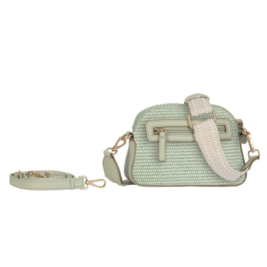 Gabor Handtasche Ophelio (Set, 2 Schultergurte: 1 Gewebeband, 1 aus hochwertigem Kunstleder), Damen Umhängetasche, Schultertasche in Bastoptik