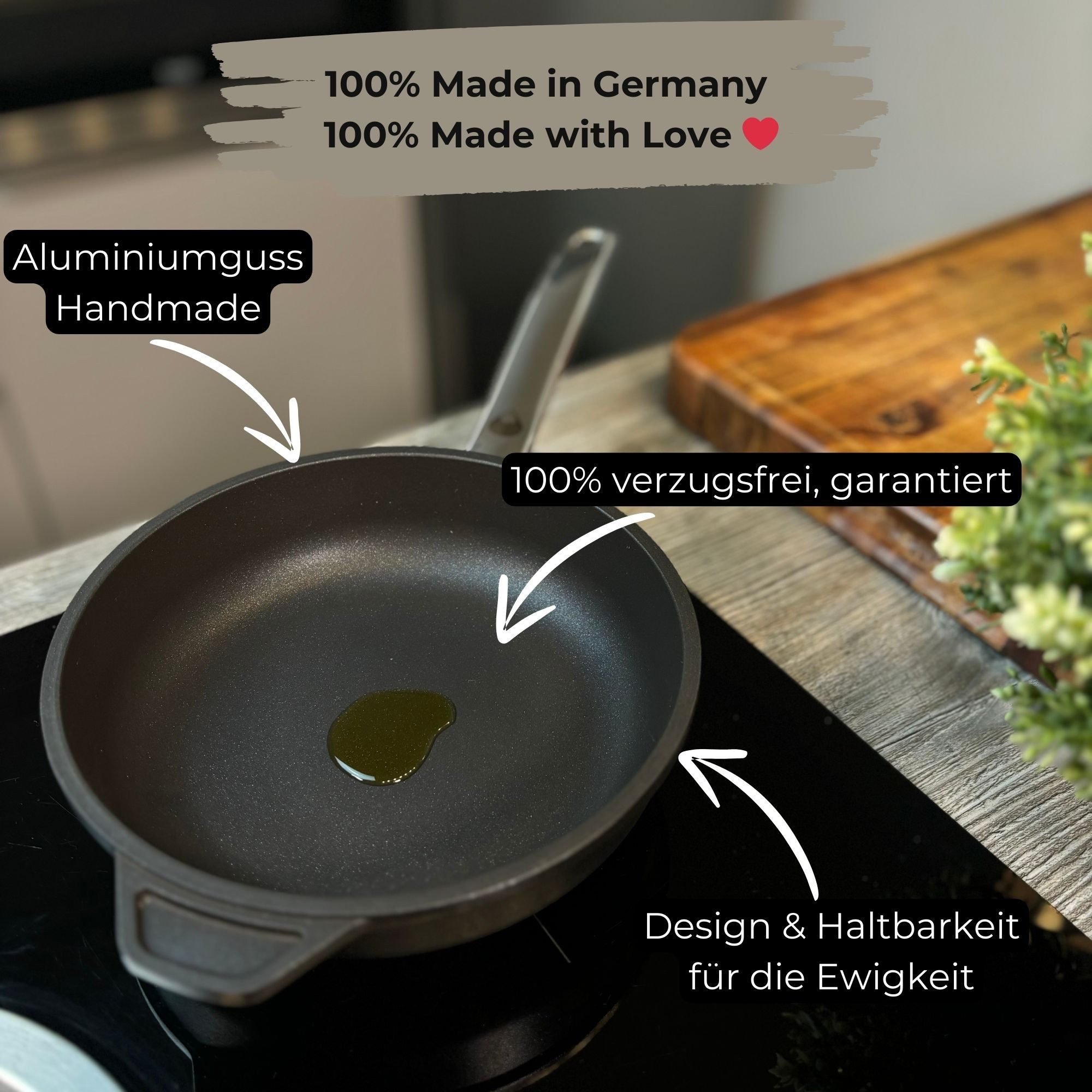 TLESS Bratpfanne Premium Pfanne Made in Germany, Aluminium, induktion – Bild 2 von 5