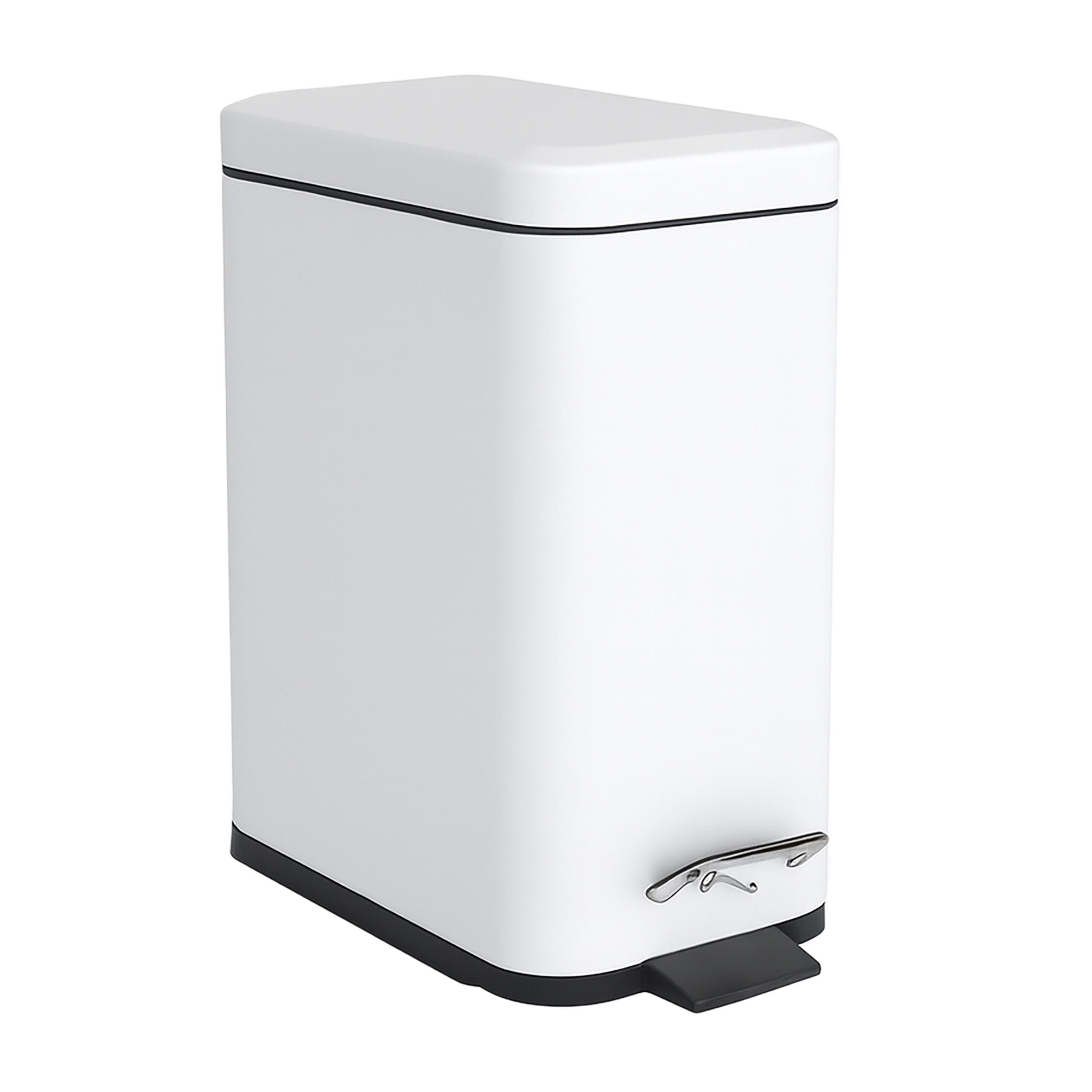 relaxdays Kosmetikeimer Bad Mülleimer 5 l Softclose, weiß