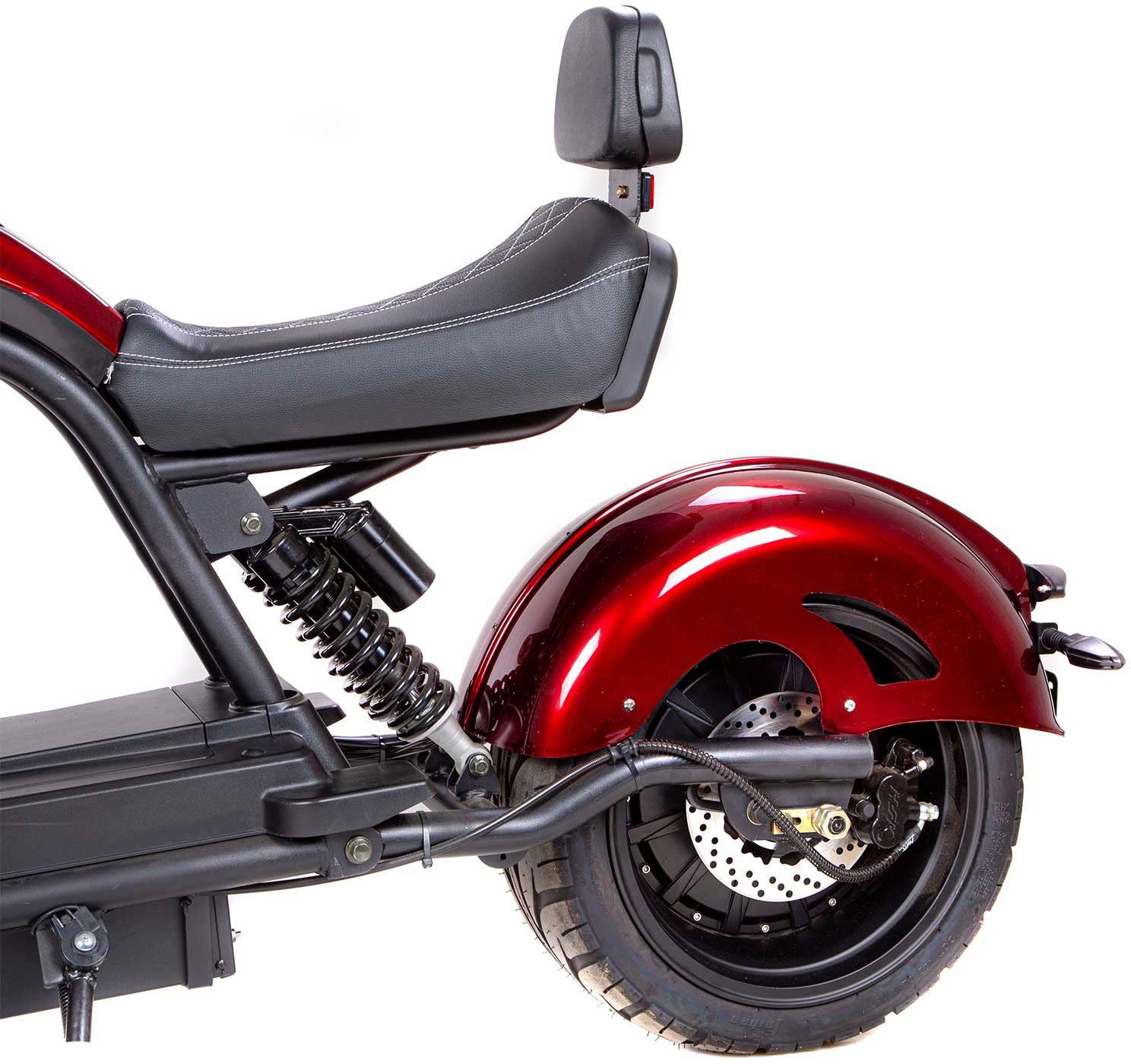 SXT Scooters E-Motorroller 45 km/h, XL weinrot PRO, Chopper Ah-Akku 45 mit glänzend