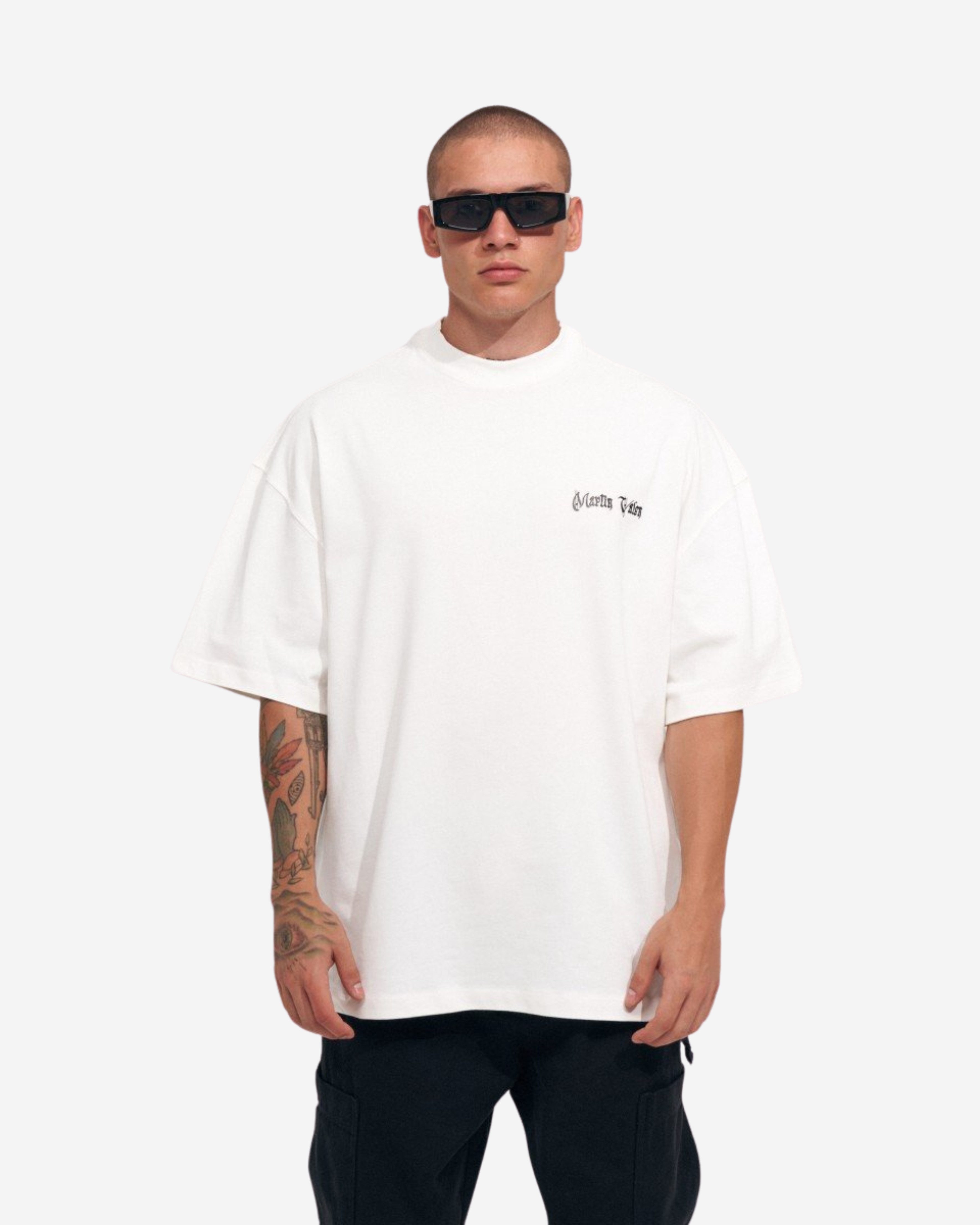 Martin Valen T-Shirt Groß Martin Valen Weiß Siebdruck Heavy Tee