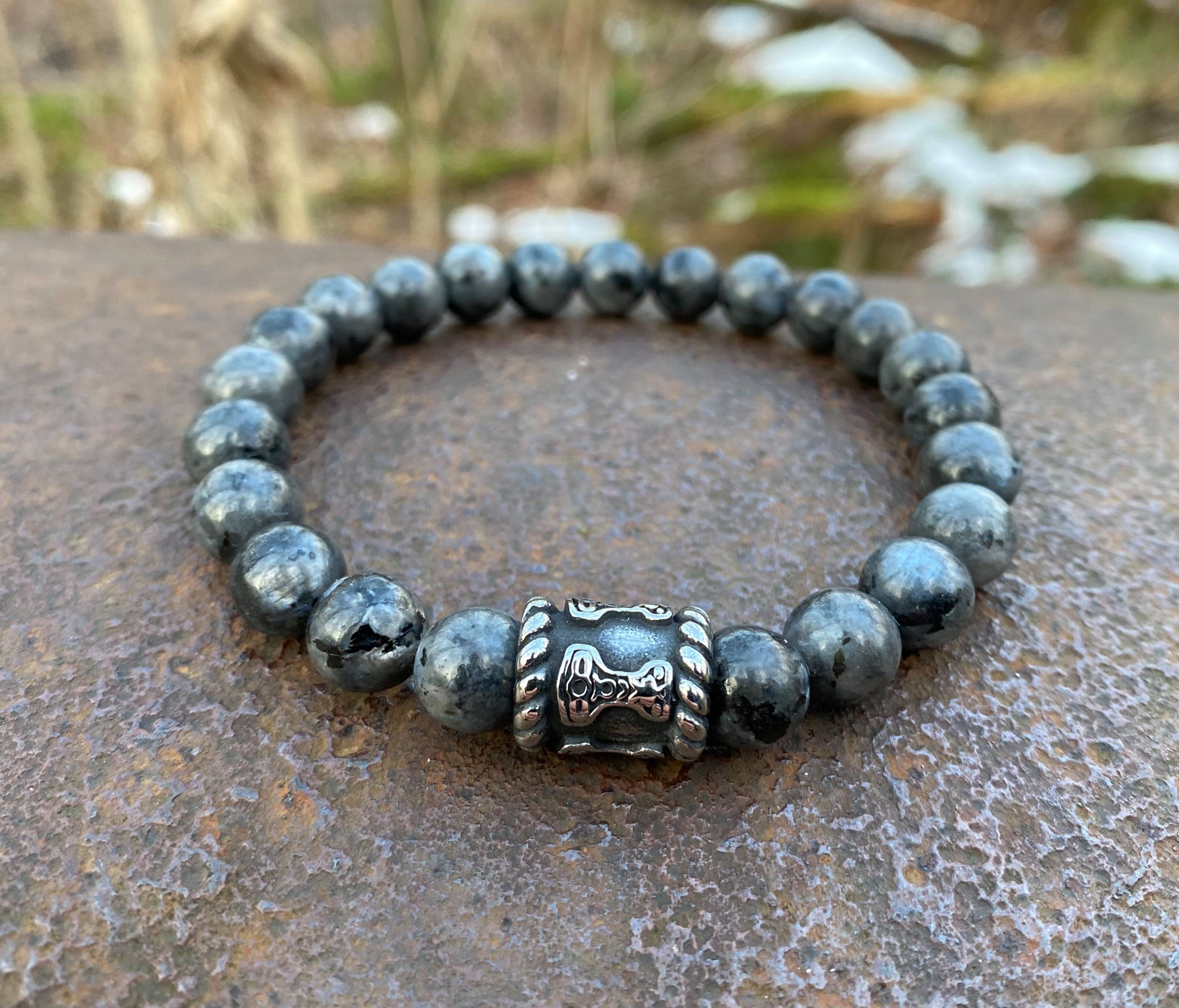 NAHLE Armband Naturstein Perlenarmband Larvikit Partnerarmband (inkl. Schmu günstig online kaufen