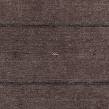 Wollteppich Gabbeh - Loribaft Softy - 244 x 173 cm - dunkelbraun, morgenland, rechteckig, Höhe: 12 mm, Wohnzimmer, Einzelstück