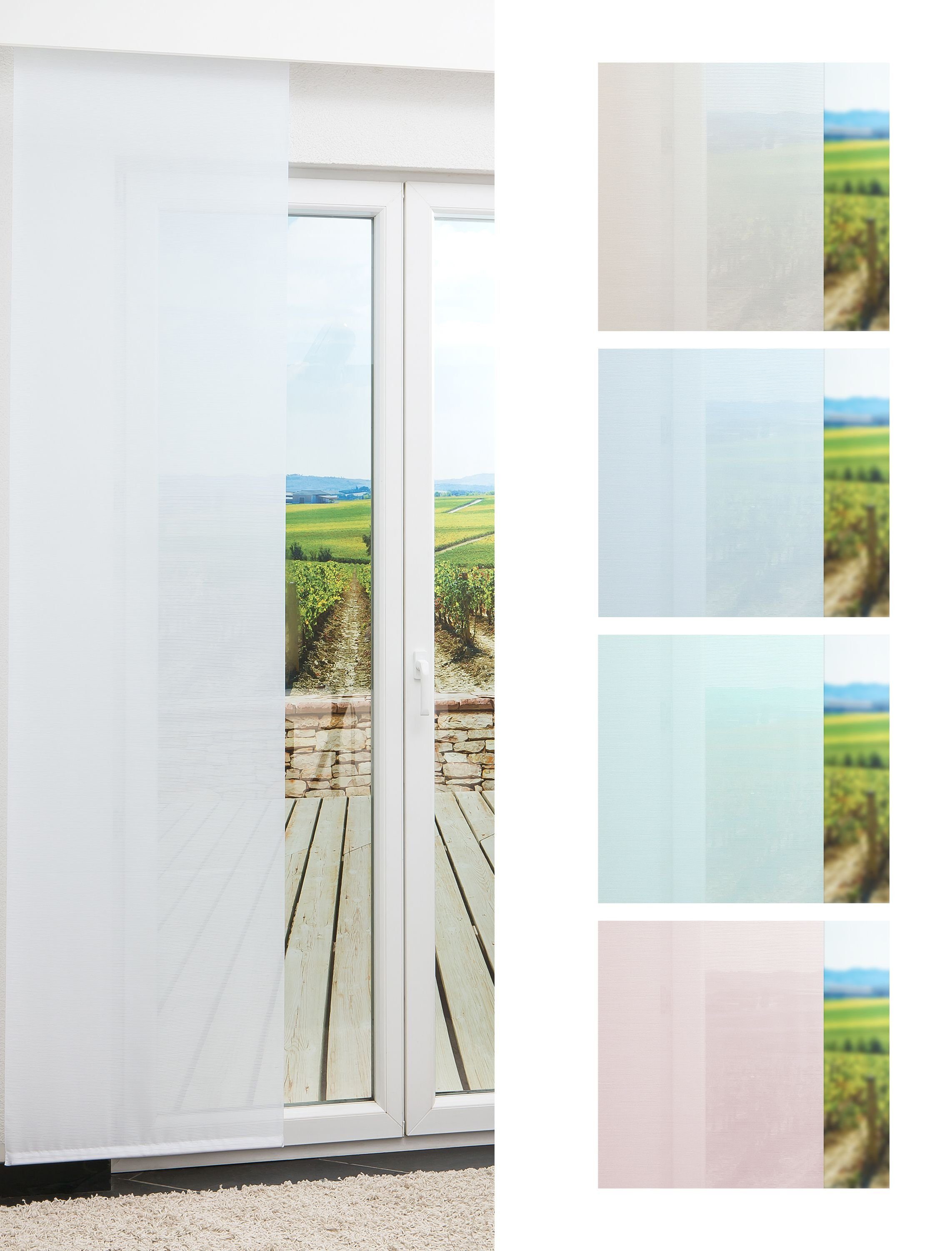 Schiebegardine Schiebegardine Small Stripes, LYSEL®, (1 St), transparent,  HxB 245x60cm