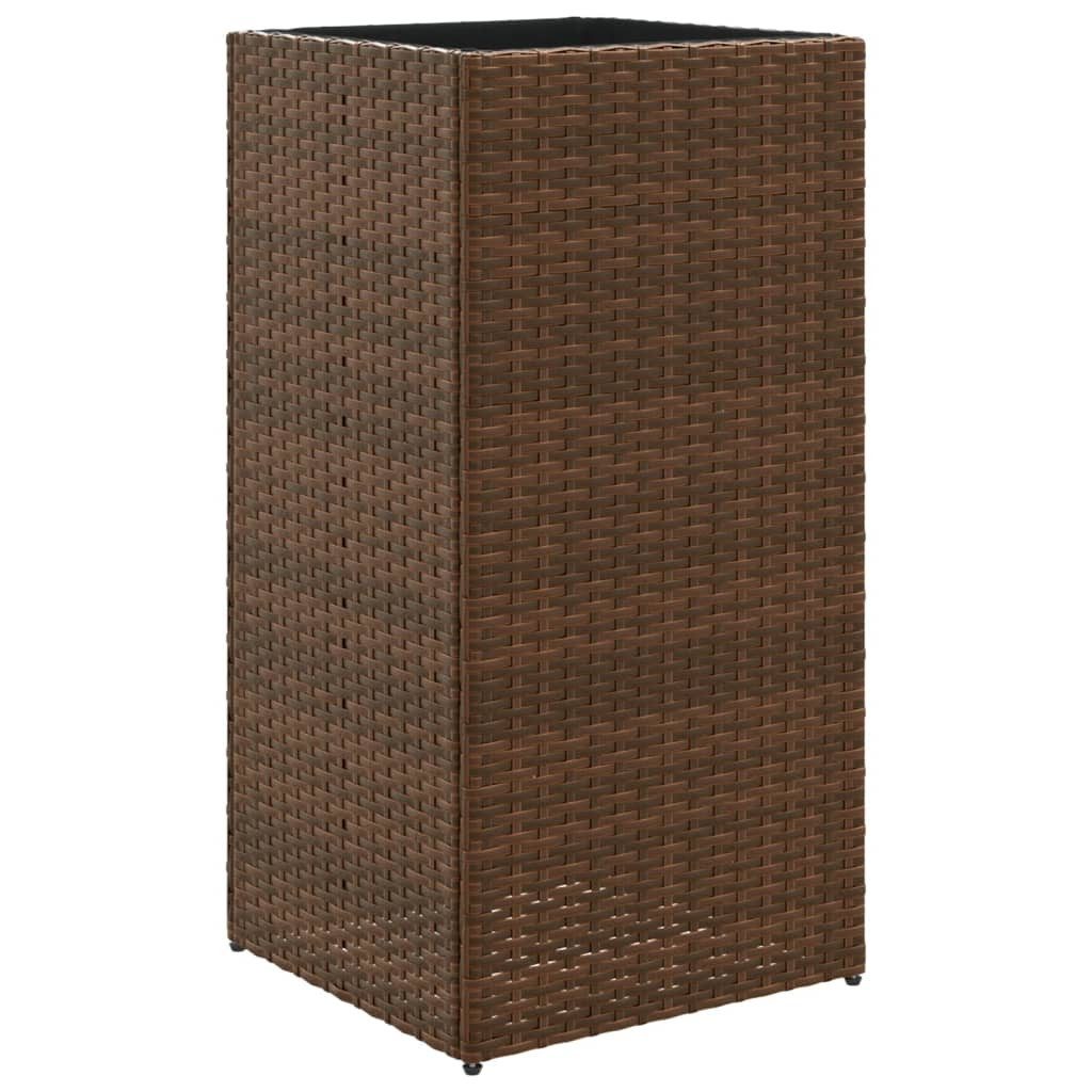 furnicato Hochbeet Pflanzkübel Braun 40x40x80 cm Poly Rattan (1 St)