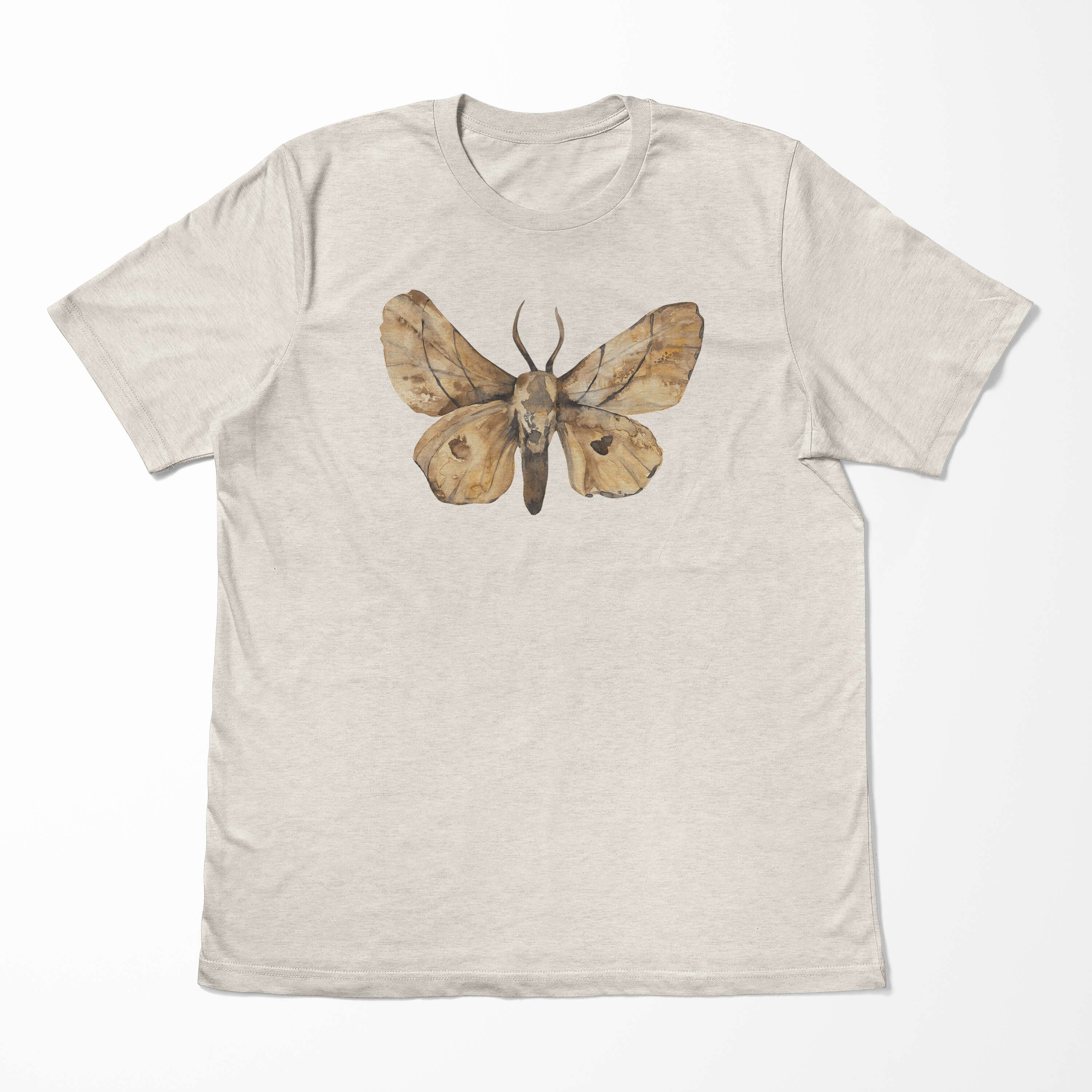 Organic Nachhaltig T-Shirt Herren Motiv Ökomode Art 100% Bio-Baumwolle Aquarell Motte T-Shirt Farbe Sinus (1-tlg) Shirt
