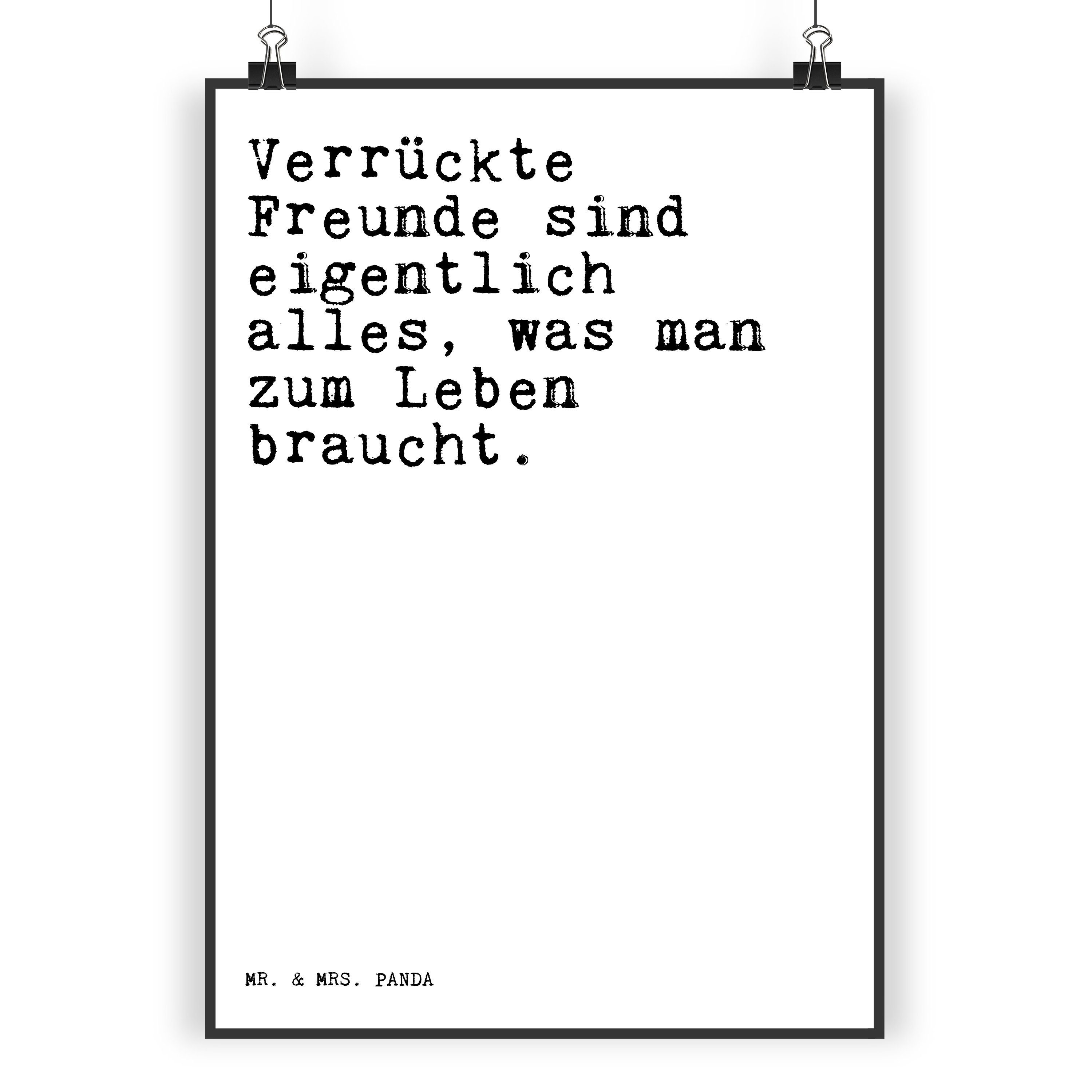 Mr. & Mrs. Panda Poster »Verrückte Freunde sind eigentlich... Weiß