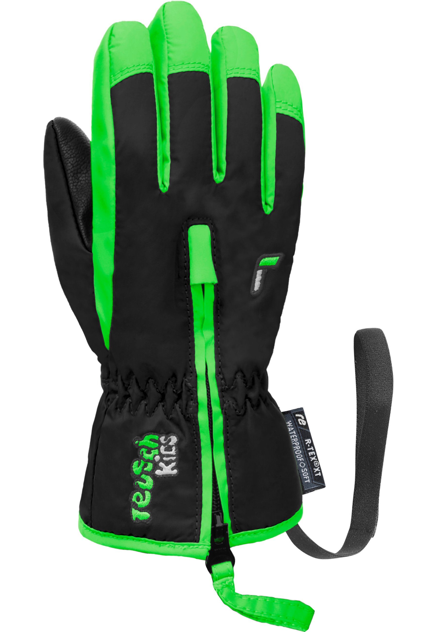 Skihandschuhe Ben Reusch Handgelenkschlaufe grün-schwarz praktischer mit