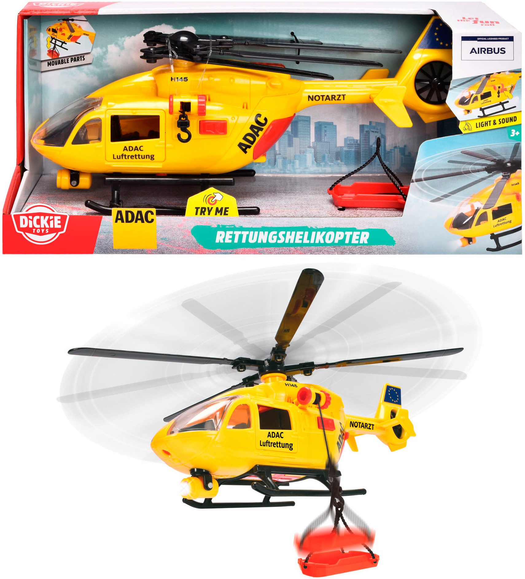 Dickie Toys Spielzeug-Hubschrauber ADAC Rettungshelikopter, mit Licht und S günstig online kaufen