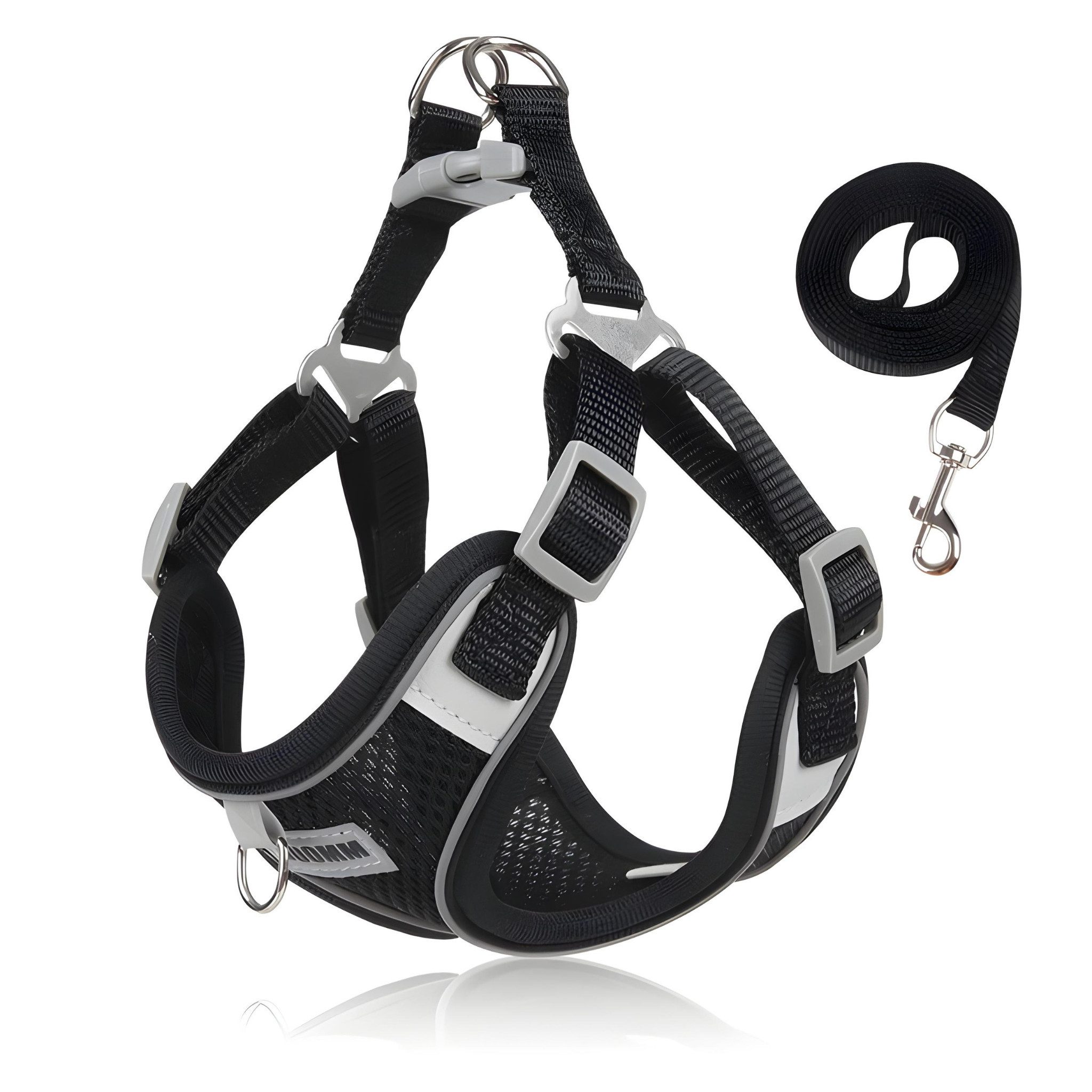 HS.SUPPLY Hunde-Geschirr Atmungsaktives Hundegeschirr mit Leine, günstig online kaufen