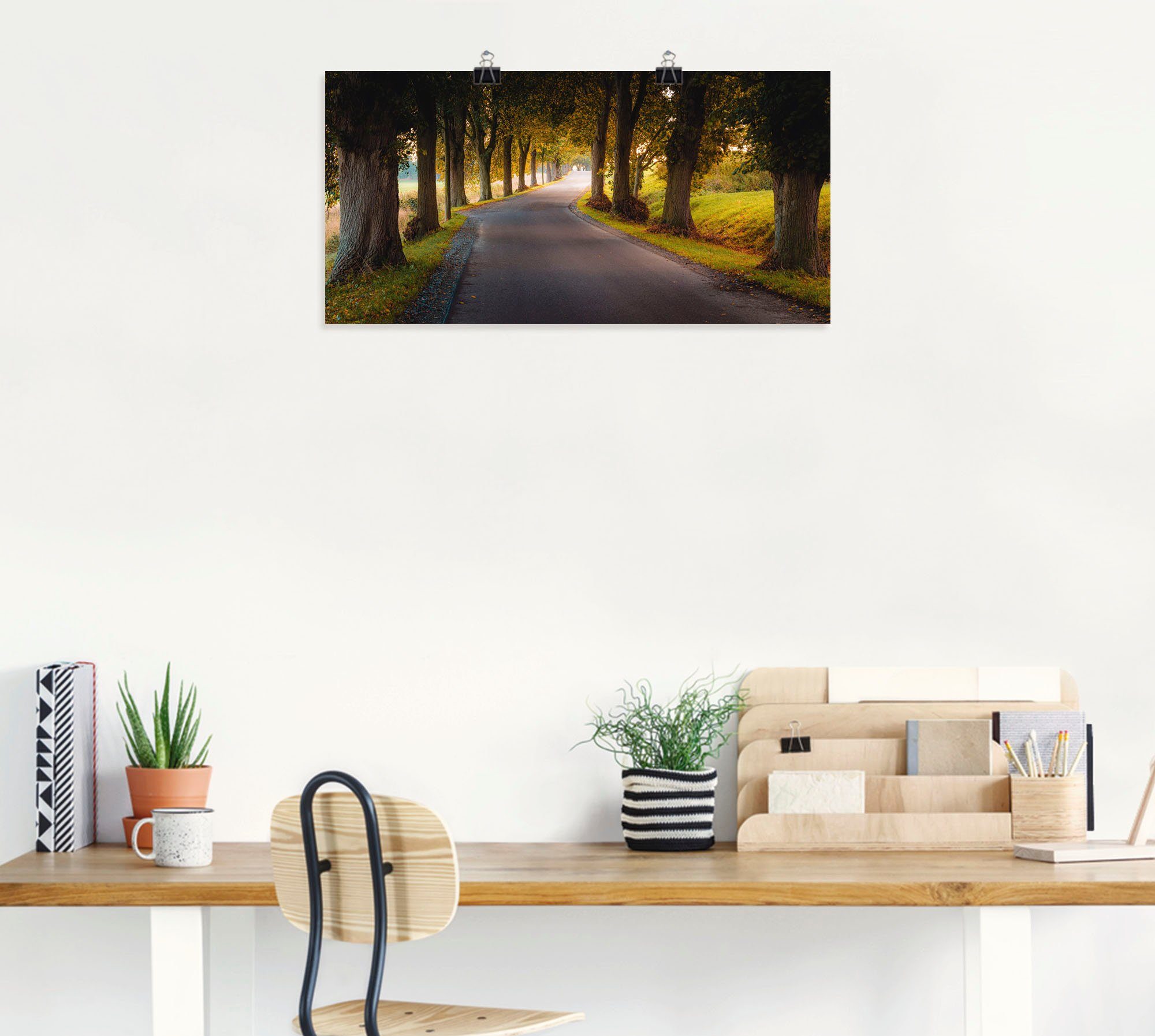 Artland Wandbild »Allee im Herbst«, Wiesen & Baumbilder (1 Stück), in vielen Größen & Produktarten - Alubild / Outdoorbild für den Außenbereich, Leinwandbild, Poster, Wandaufkleber / Wandtattoo auch für Badezimmer geeignet-HomeTrends