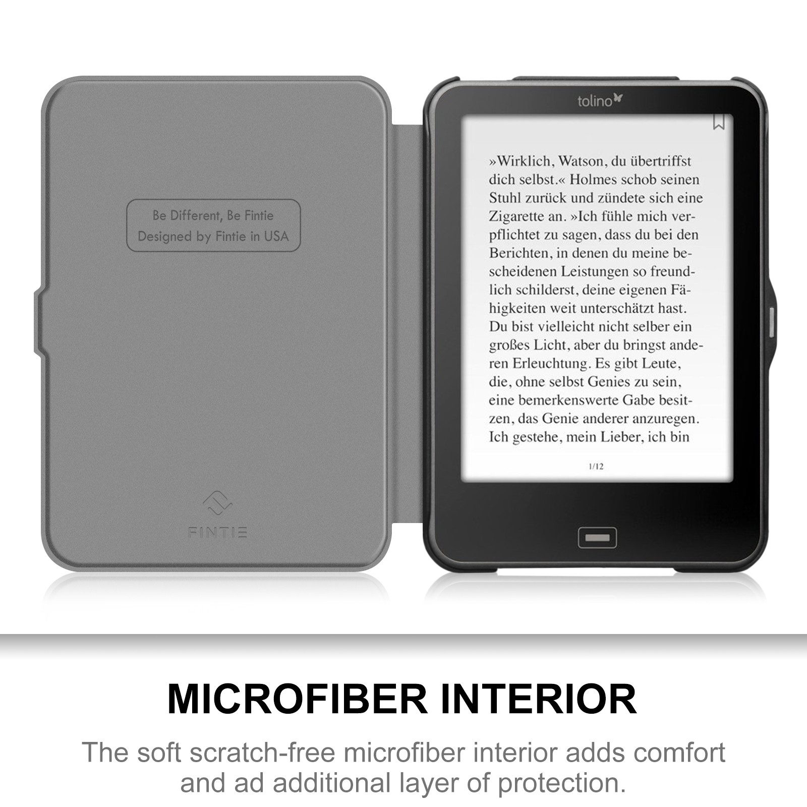 Fintie E-Reader-Hülle für Tolino Vision 4 HD/Vision 3 HD/Vision 2/Vision 1/Shine 2 HD, Ultradünne Schutzhülle mit Ruhemodus und Magnetverschluss – Bild 3 von 5