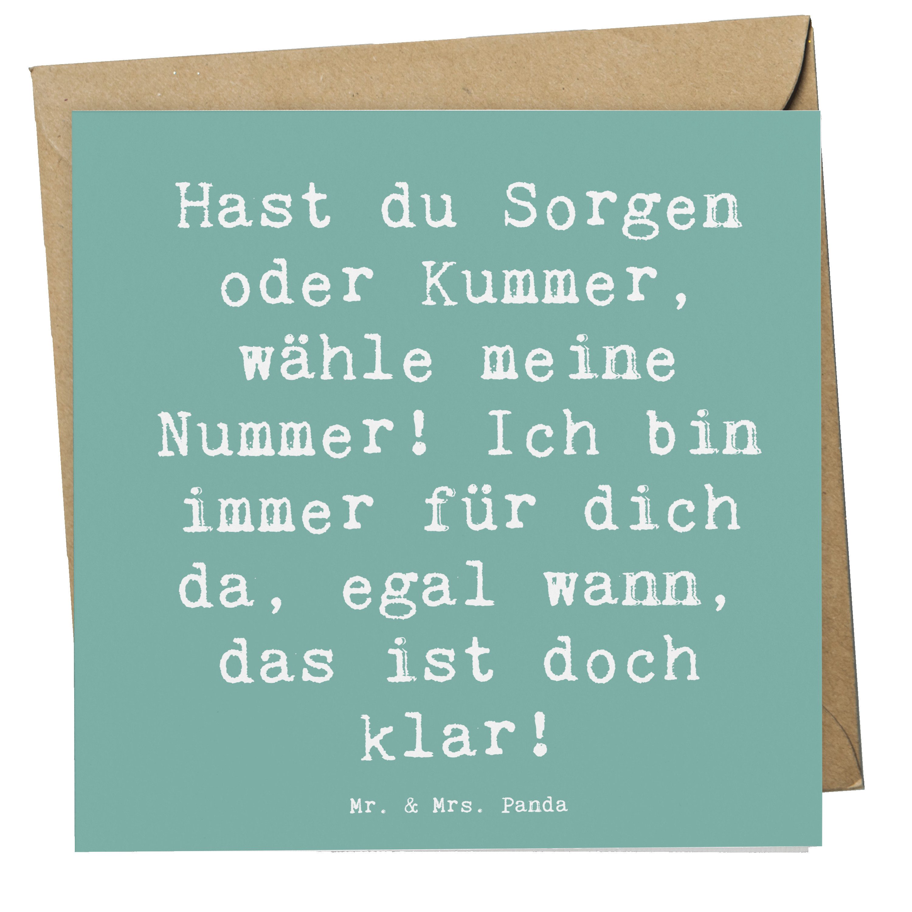 Grußkarte Trost Nummer - Meeresbrise - Geschenk, Mr. & Mrs. Panda, Klappkarte