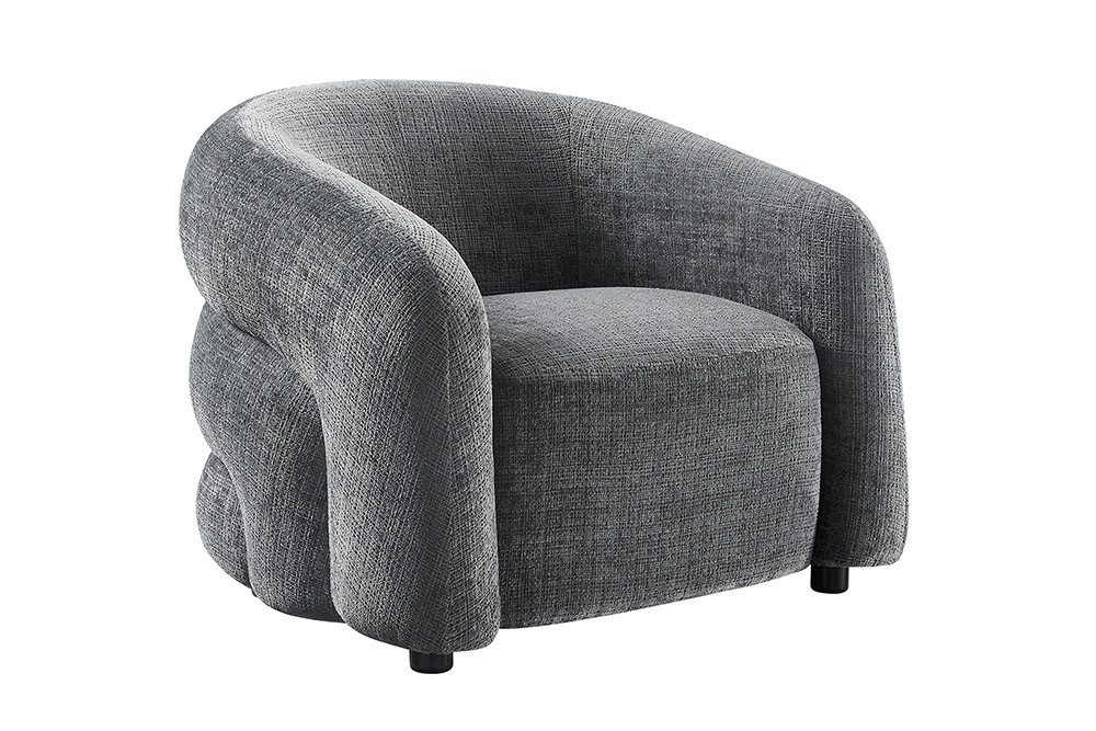 riess-ambiente Loungesessel VOGUE 95cm grau – Sessel mit Armlehnen, Chenille Cremona, modern (Einzelartikel, 1-St), komfortabler Sessel mit weichem Bezug – ideal für stilvolle Wohnzimmer