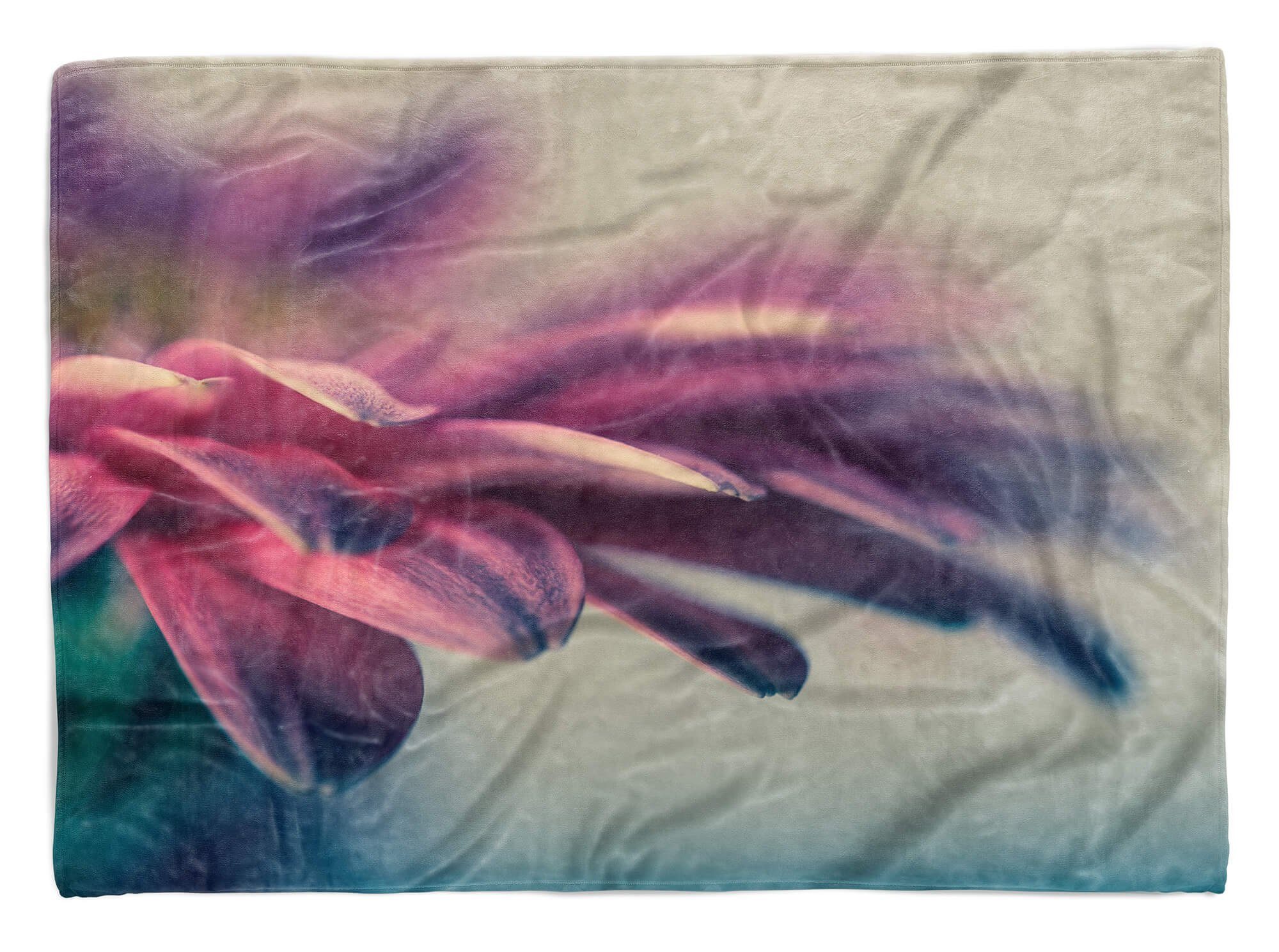 Handtücher Kuscheldecke (1-St), Nahaufnahme Saunatuch Art Handtuch Fotomotiv Strandhandtuch Handtuch Baumwolle-Polyester-Mix Blume, mit Sinus