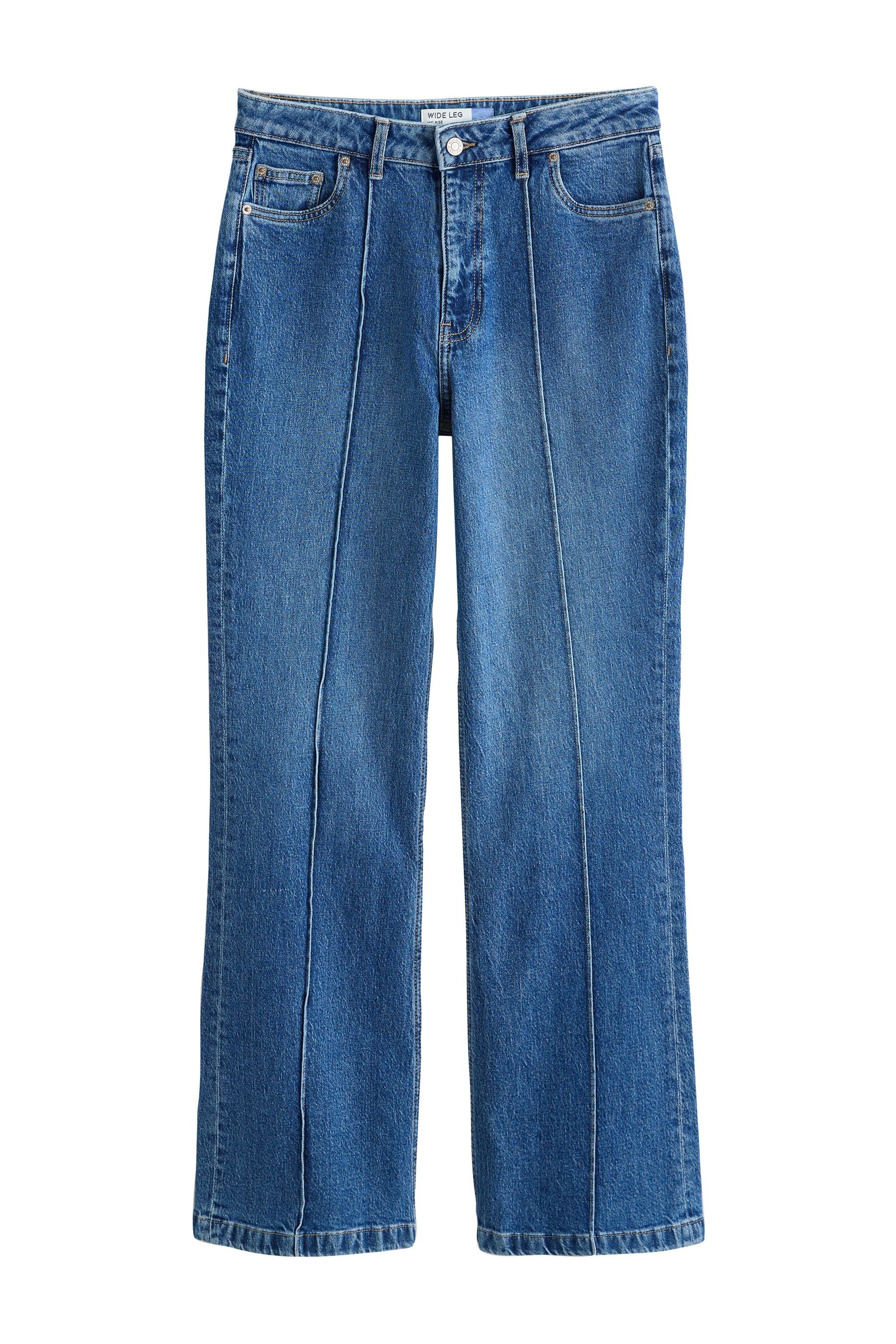 Next Weite Jeans Jeans mit weitem Bein und Frontnaht, Kurzgröße (1-tlg) günstig online kaufen