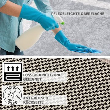 Teppich Waschbare Teppiche Wohnzimmer Waschbar in der Waschmaschine Anti Slip, Mynes Home, Grau, Geometrisch, Raute