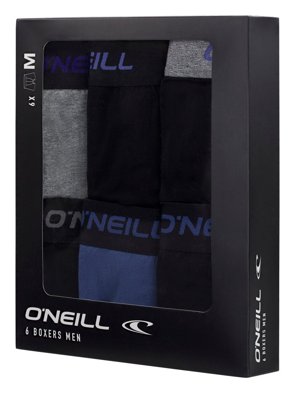 O'Neill Boxershorts Herren Retroshorts Männer Unterwäsche (Vorteilspack, 6-St) Basic Boxer mit Stretch