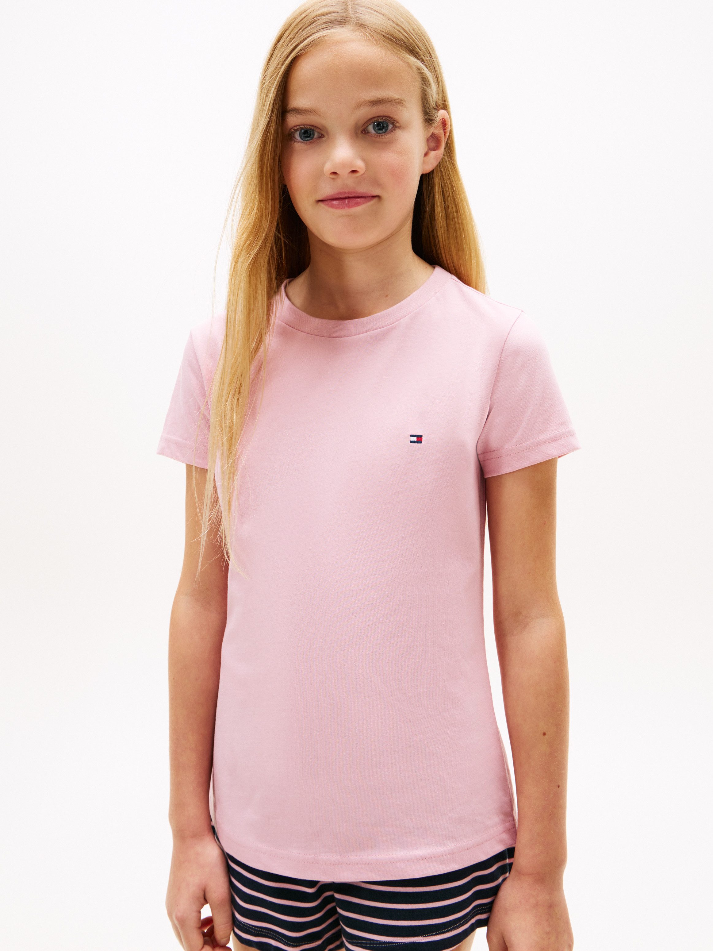 Tommy Hilfiger Underwear T-Shirt 2P CN TEE mit Stickerei und Rundhals im 2er-Pack (Packung, 2-tlg., 2er-Pack) unifarben, casual, regular fit, Baumwolle, Rundhals