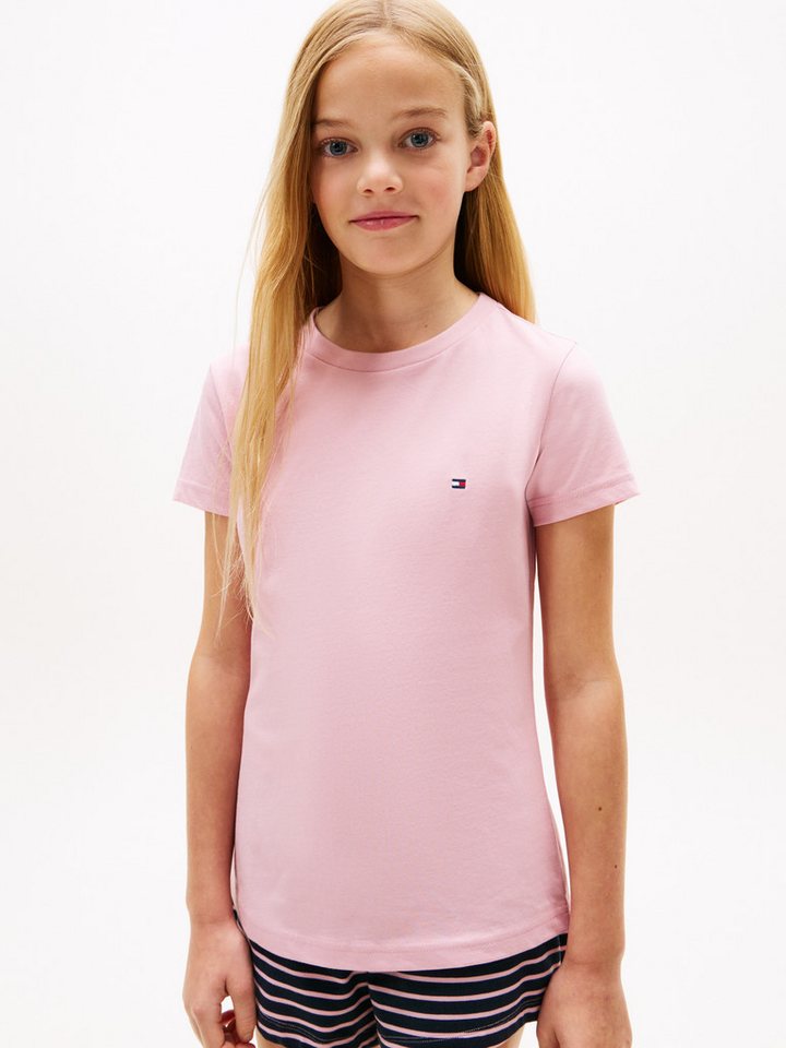 Tommy Hilfiger Underwear T-Shirt 2P CN TEE mit Stickerei und Rundhals im 2er-Pack (Packung, 2-tlg., 2er-Pack) unifarben, casual, regular fit, Baumwolle, Rundhals