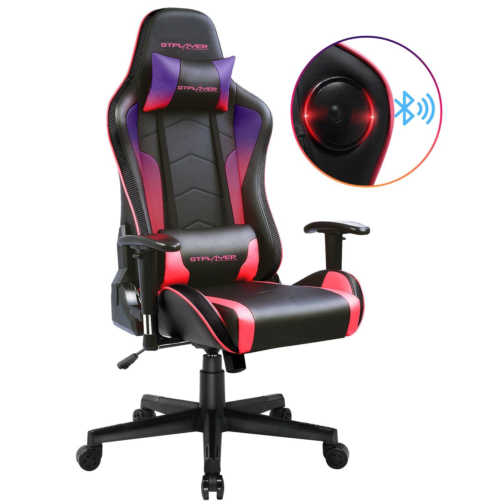 Rot mit Bluetooth UMI Gaming Stuhl Bürostuhl Schreibtischstuhl Racing Stuhl 