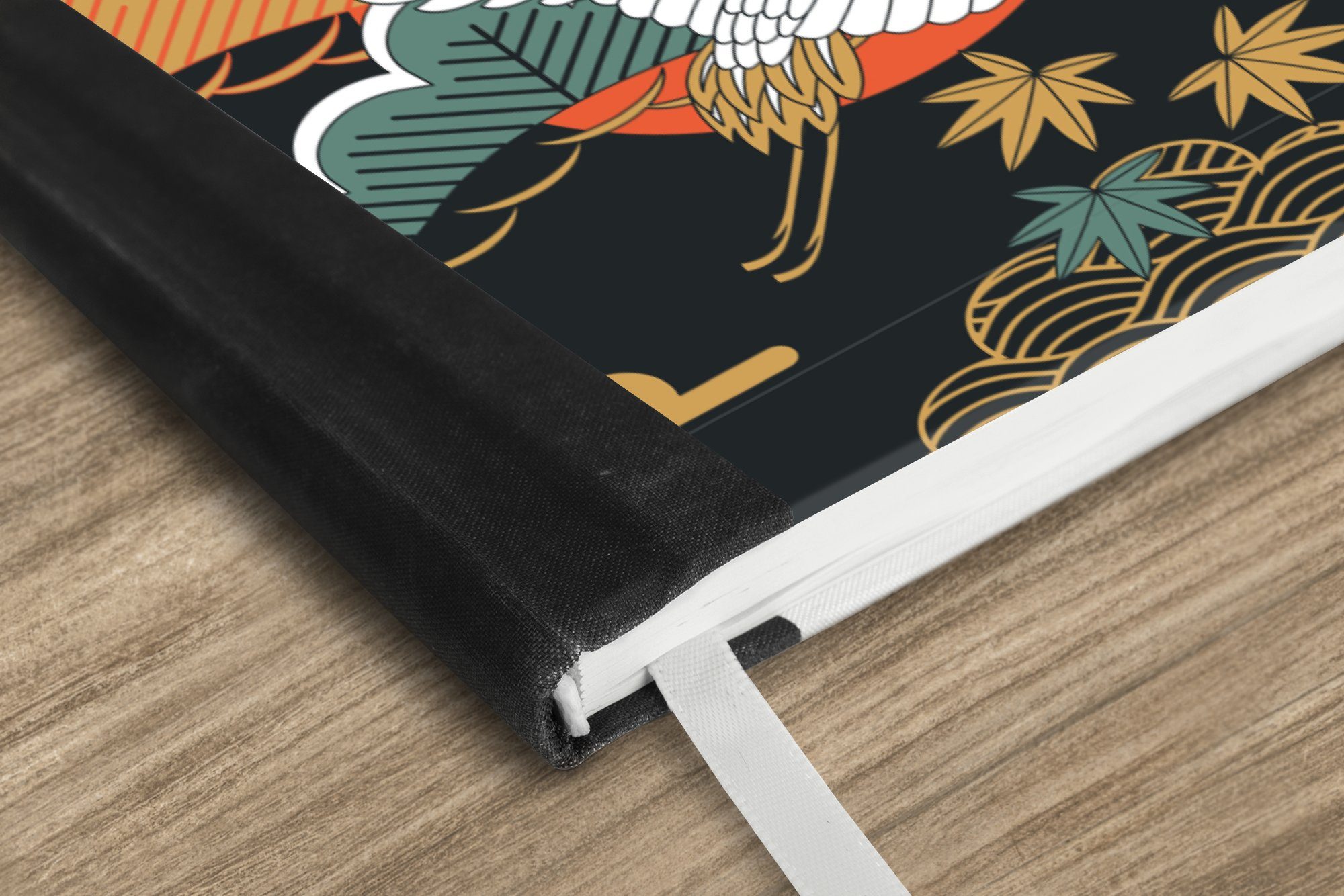 Thumbnail - MuchoWow Notizbuch Kranich - Wolken - Japan - Muster, Notebook, Notizblock a5, Tagebuch, Journal Liniert