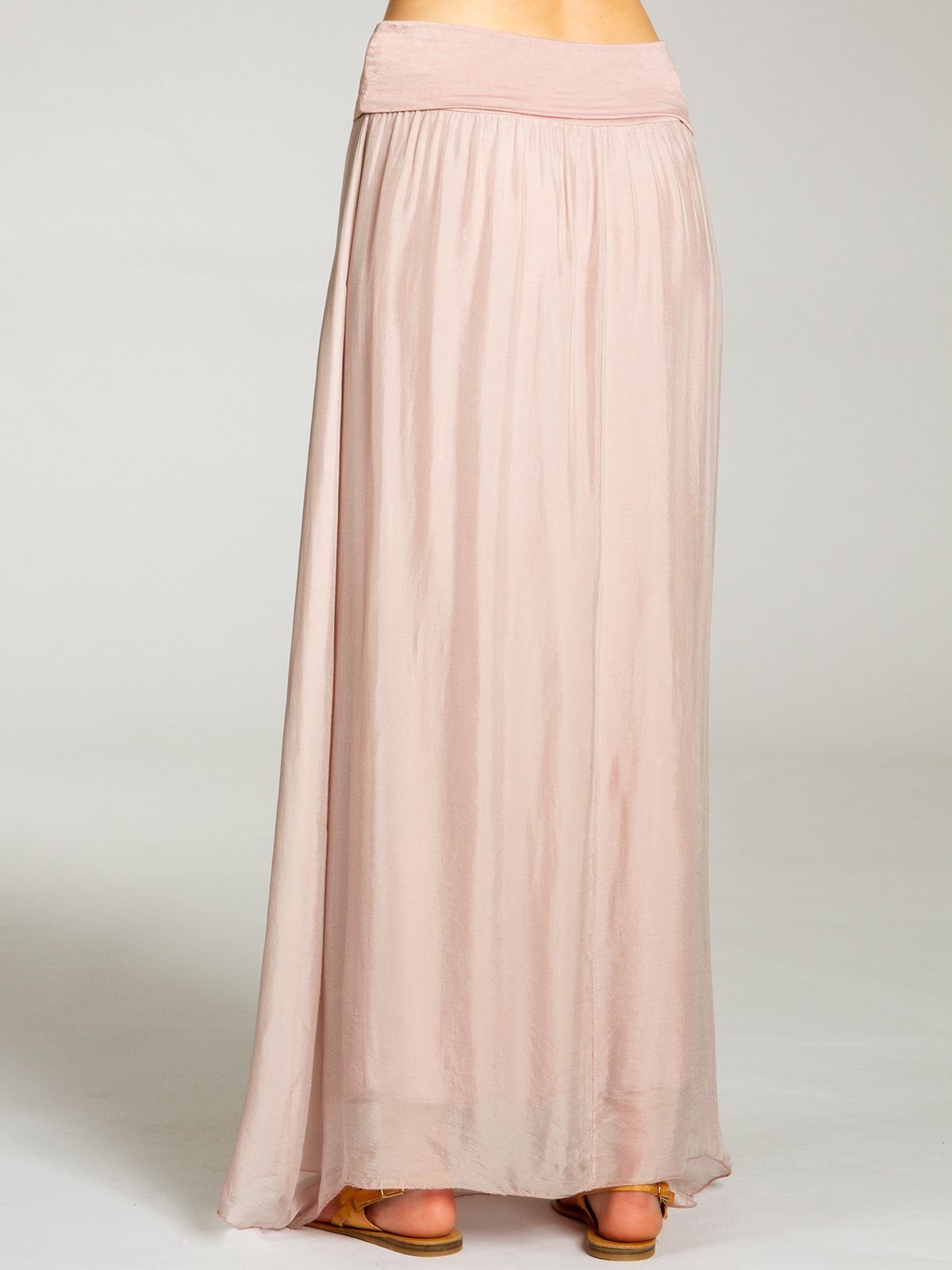 Caspar Faltenrock RO025 eleganter leichter Damen Sommer Rock mit Seidenanteil mit figurfreundlichem Stretch Bund - Made in Italy