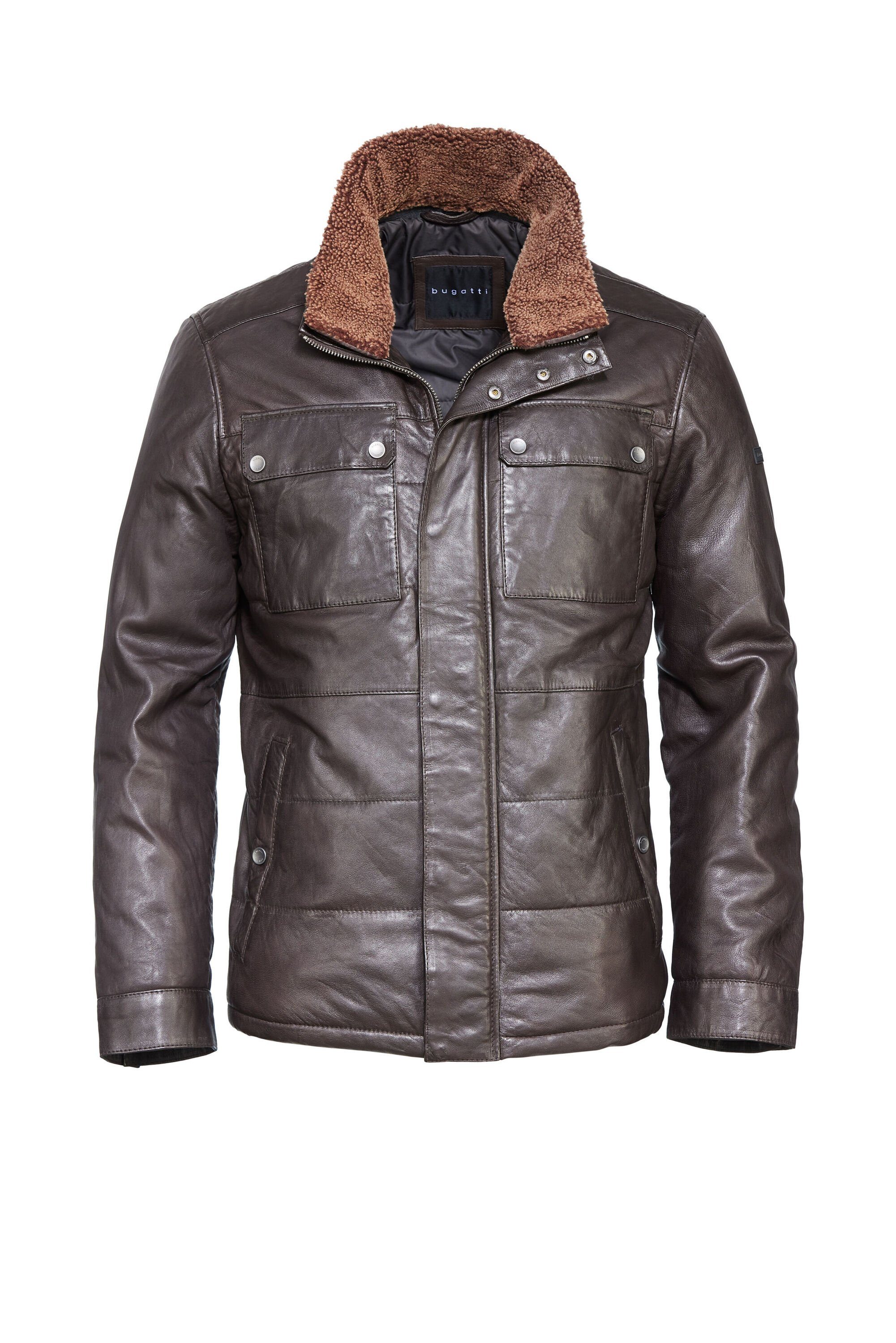 bugatti Lederjacke BUMARCELLO (1-St) mit weichem Stehkragen