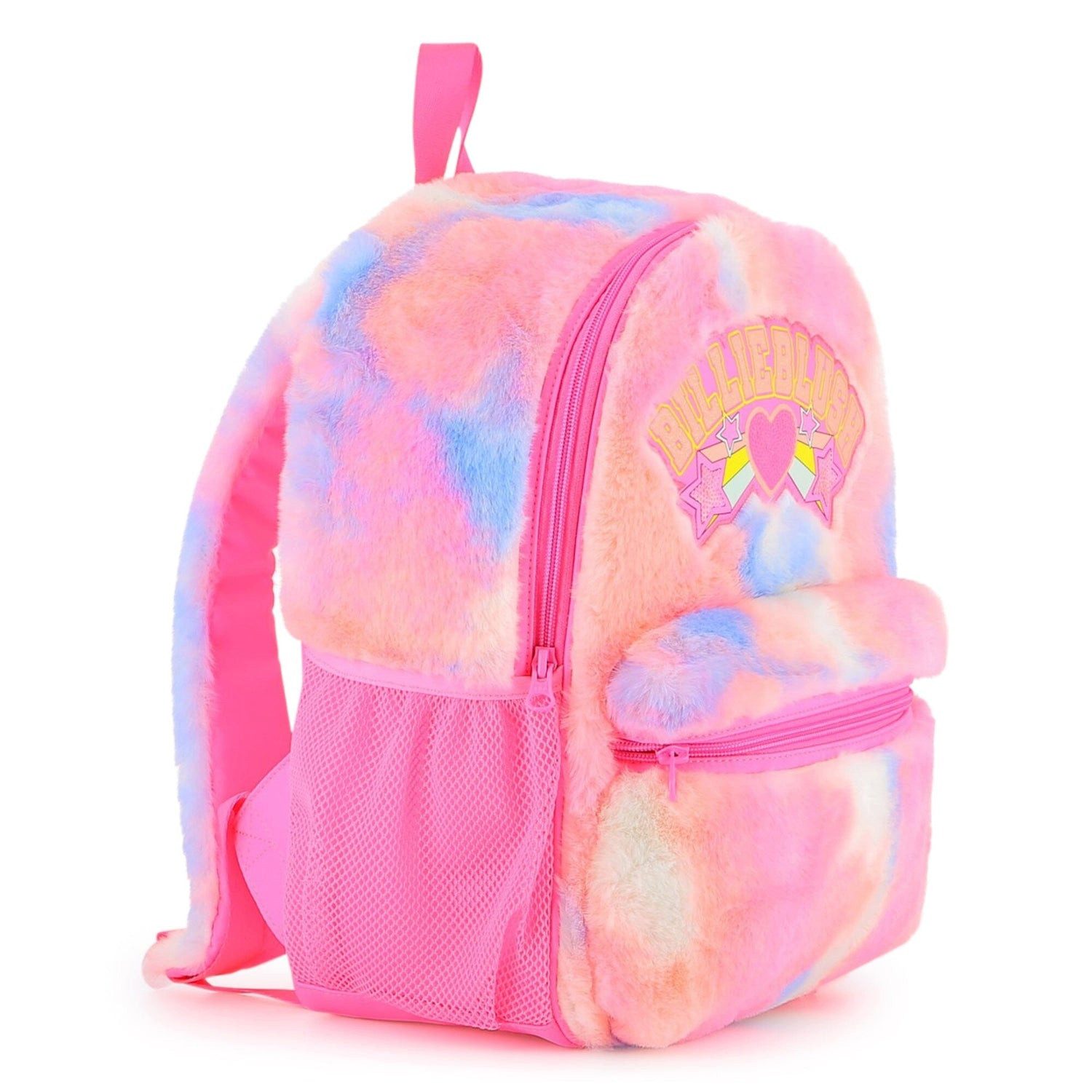 Billieblush Kinderrucksack BILLIEBLUSH Flauschiger Rucksack Schultasche mit Herz Stern und Regenb