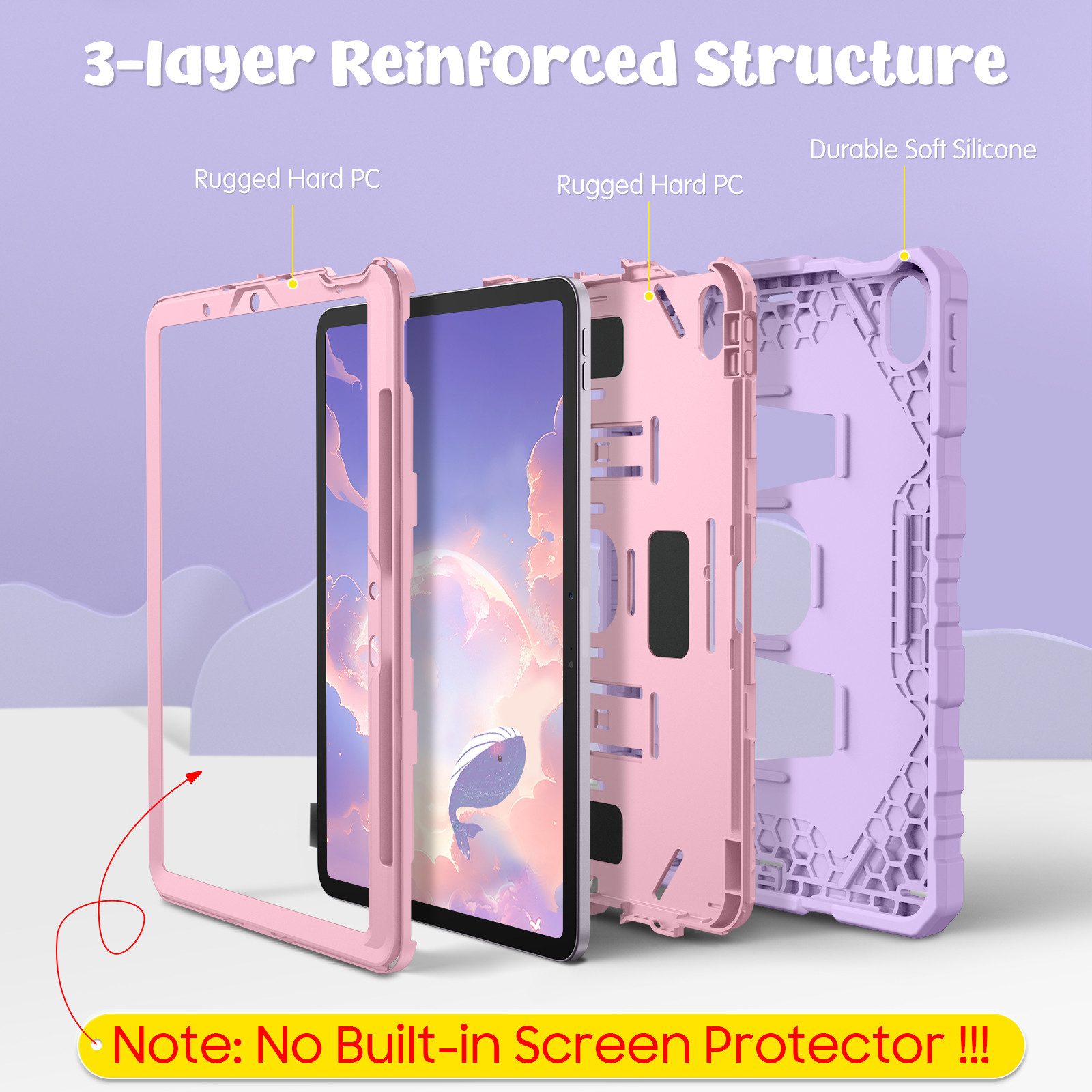 Fintie Tablet-Hülle für iPad Air 11'' M4/M3/M2(2026/2025/2024), iPad Air 5/4 Gen 2022/2020 10.9 Zoll, robuste, stoßfeste Ganzkörper-Schutzhülle mit integriertem Ständer