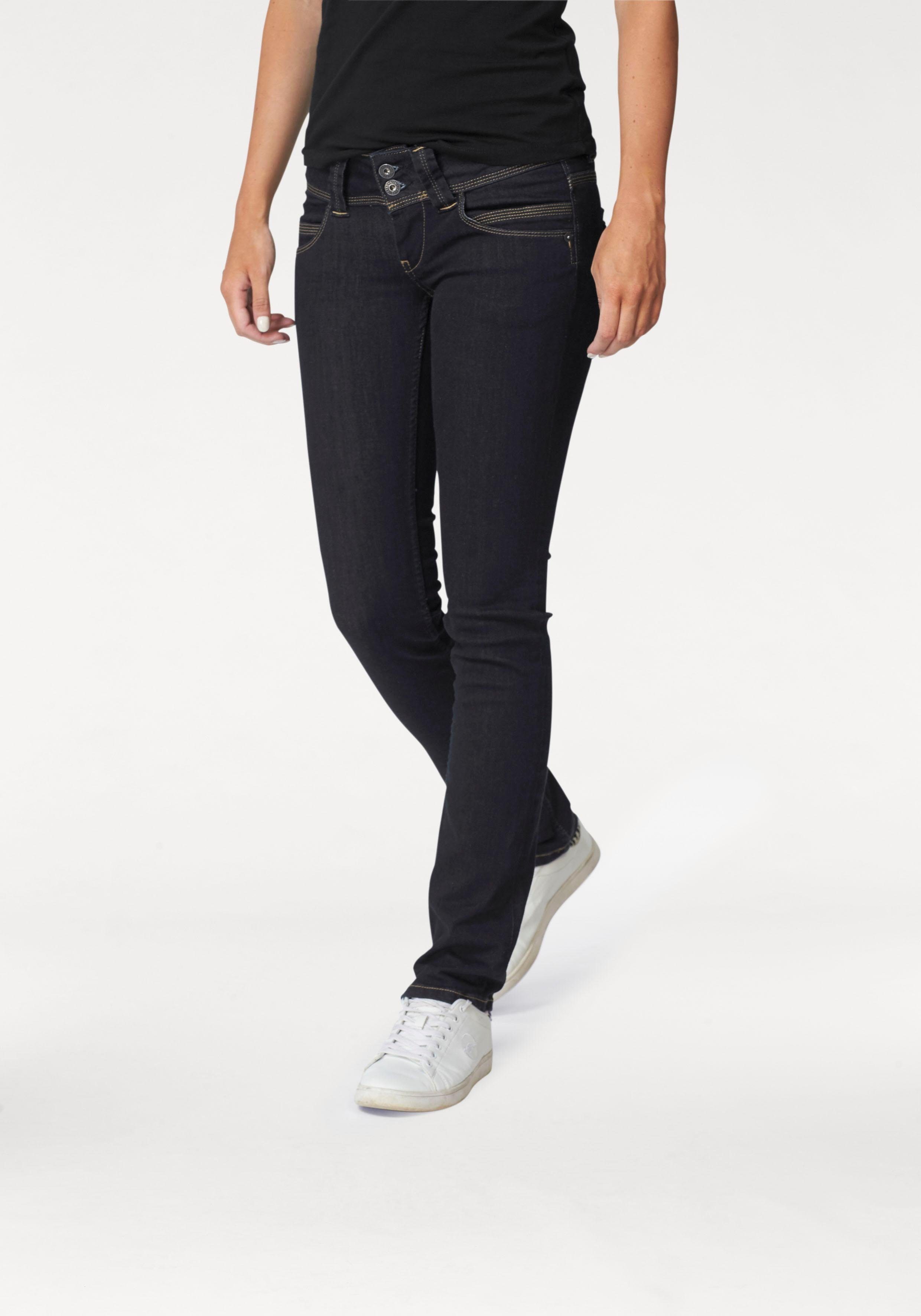 Pepe Jeans Gerade Jeans »VENUS« Straight Passform mit niedrigem  Doppel-Knopf-Bund und doppelter Gesäßtasche in tollem Komfort Stretch Denim  online kaufen | OTTO