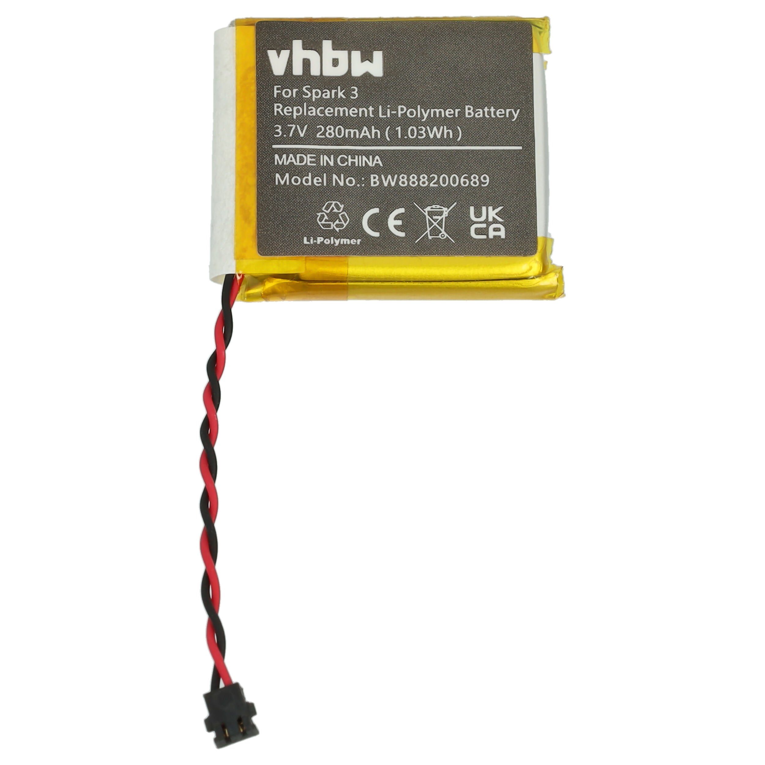 vhbw kompatibel mit mAh 1, Akku V) (3,7 Li-Polymer TomTom Spark 280 3