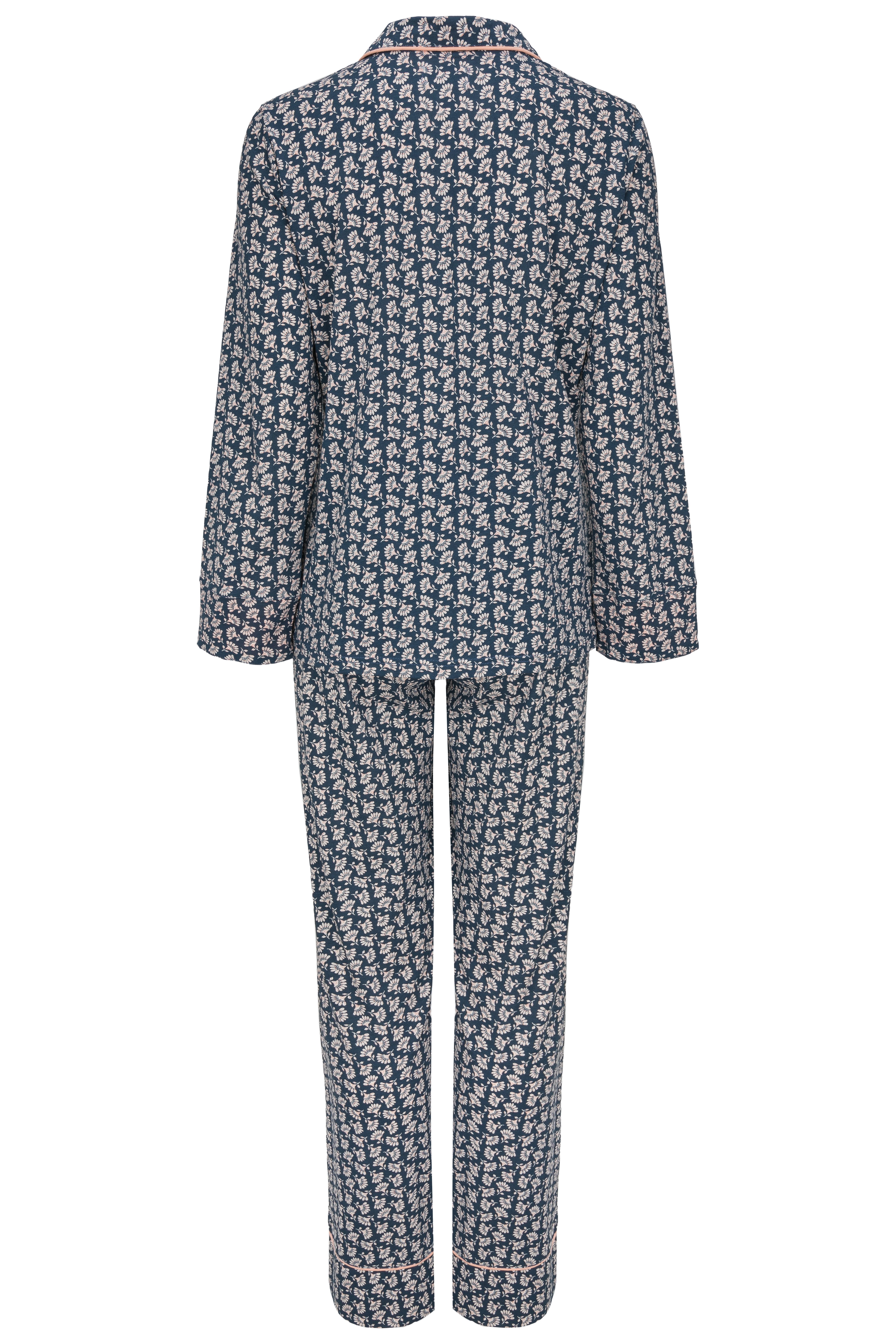 SNOOZE OFF Pyjama Schlafanzug in dunkelblau mit zartem Blumenmuster (2 tlg. günstig online kaufen