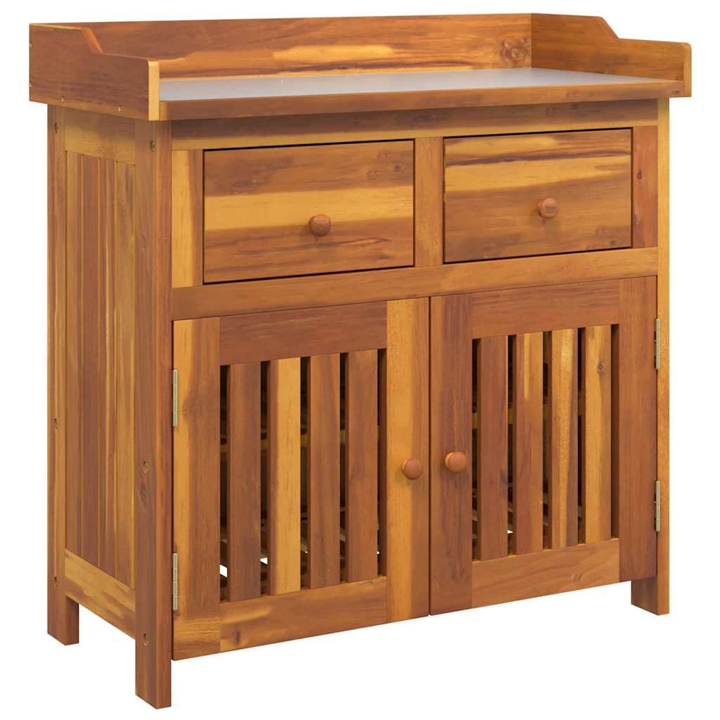 vidaXL Schuhschrank Garten-Schrank mit Schubladen mit Tür Braun 78 x 36.5 x 78cm (1-St)