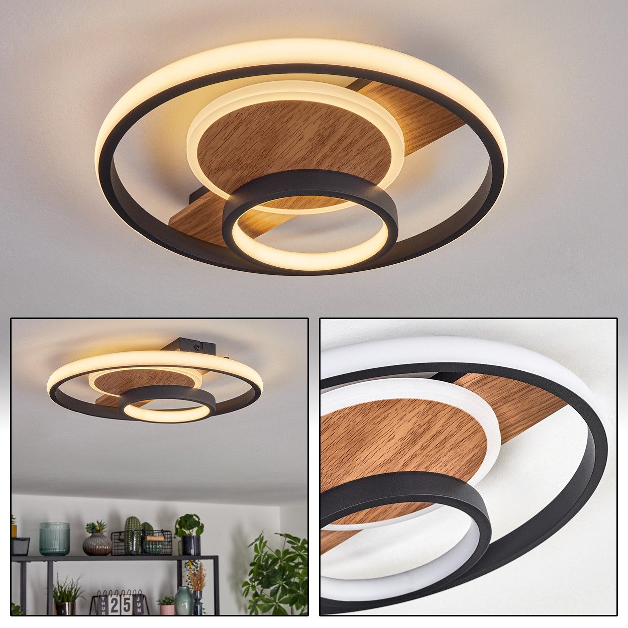 hofstein Deckenleuchte Deckenlampe aus Metall/Kunststoff in günstig online kaufen