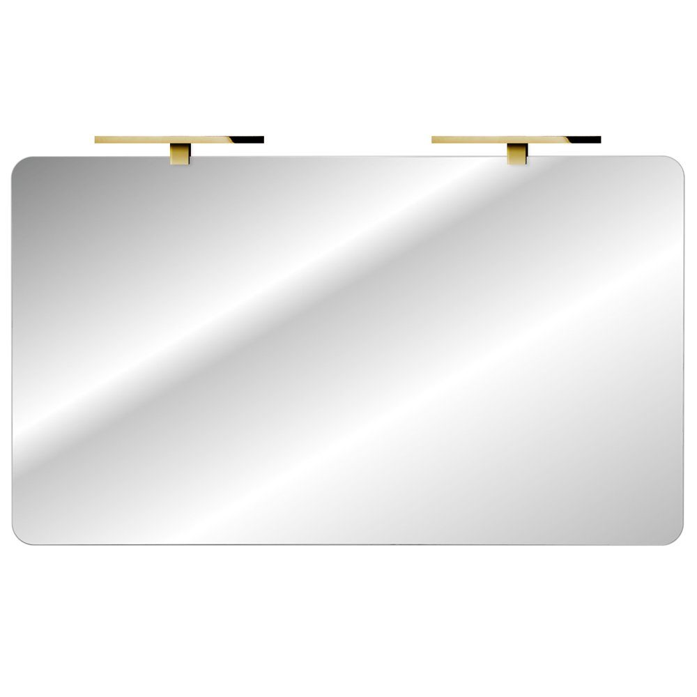 mit ca. 120x70cm ADELAIDE-56-WHITE, LED-Aufsatzleuchte (goldfarben) Badspiegel Lomadox