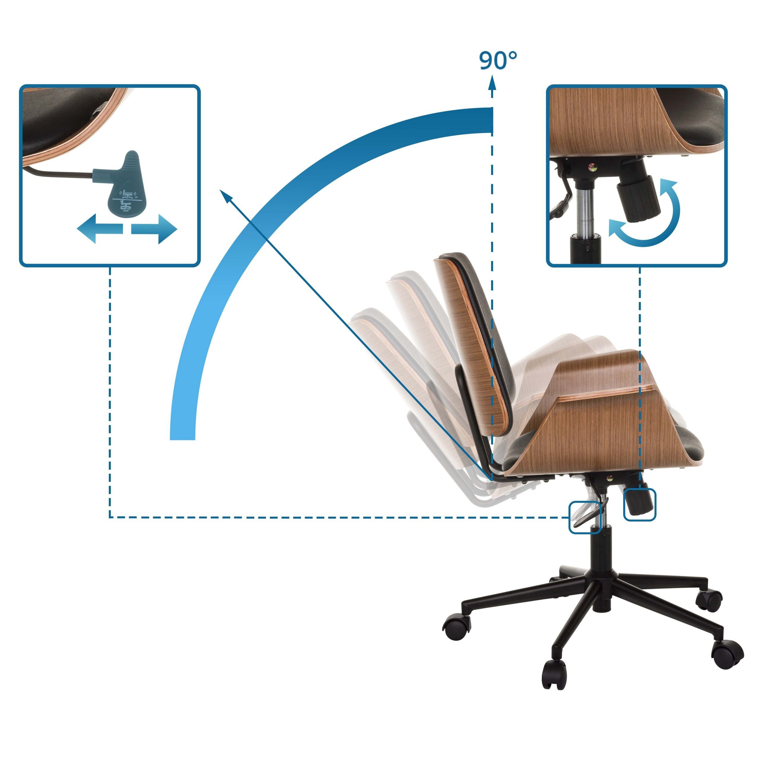 hjh LIVING Drehstuhl Home Office Bürostuhl Cenca Ii Kunstleder (1 St), Schreibtischsessel, Drehbarer Schreibtischstuhl
