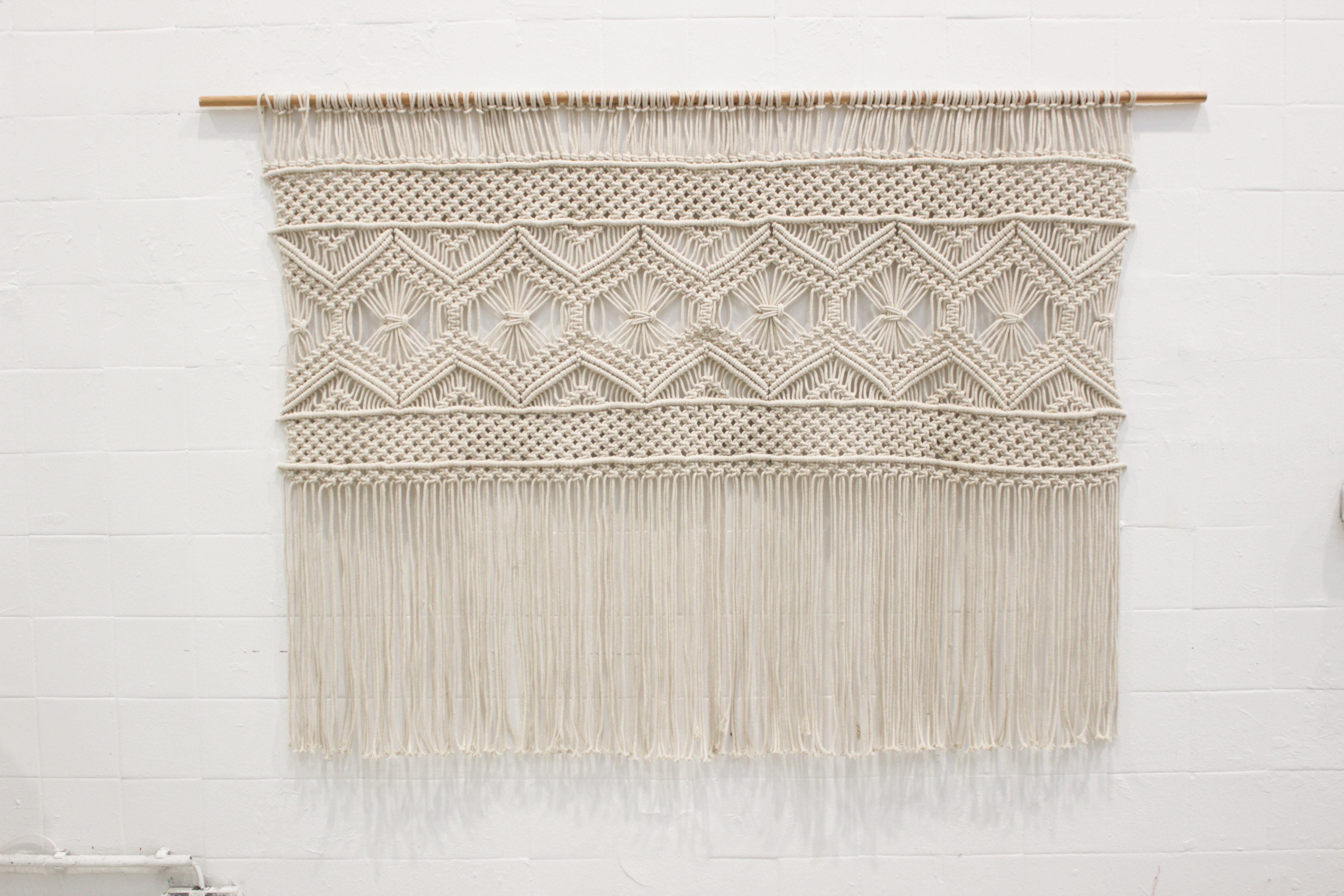 lagom the studio Fadenvorhang Makramee Kopfteil Wandbehang