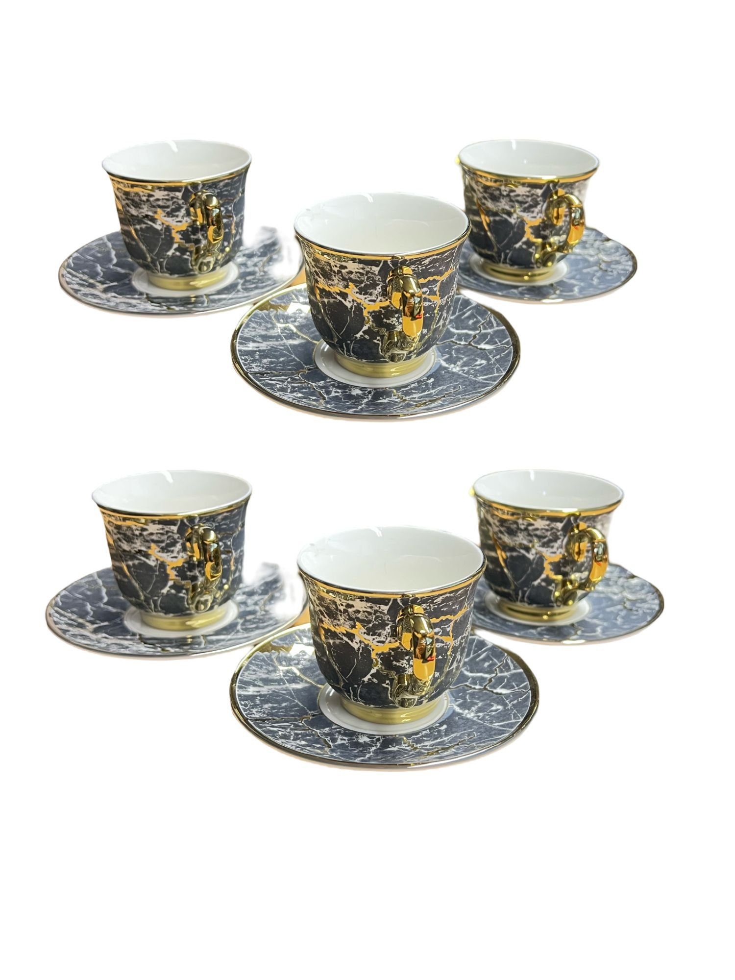 ZELLERFELD Кофейный сервиз 12-Teiliges Espressoset aus Porzellan mit Untertassen (12-tlg)