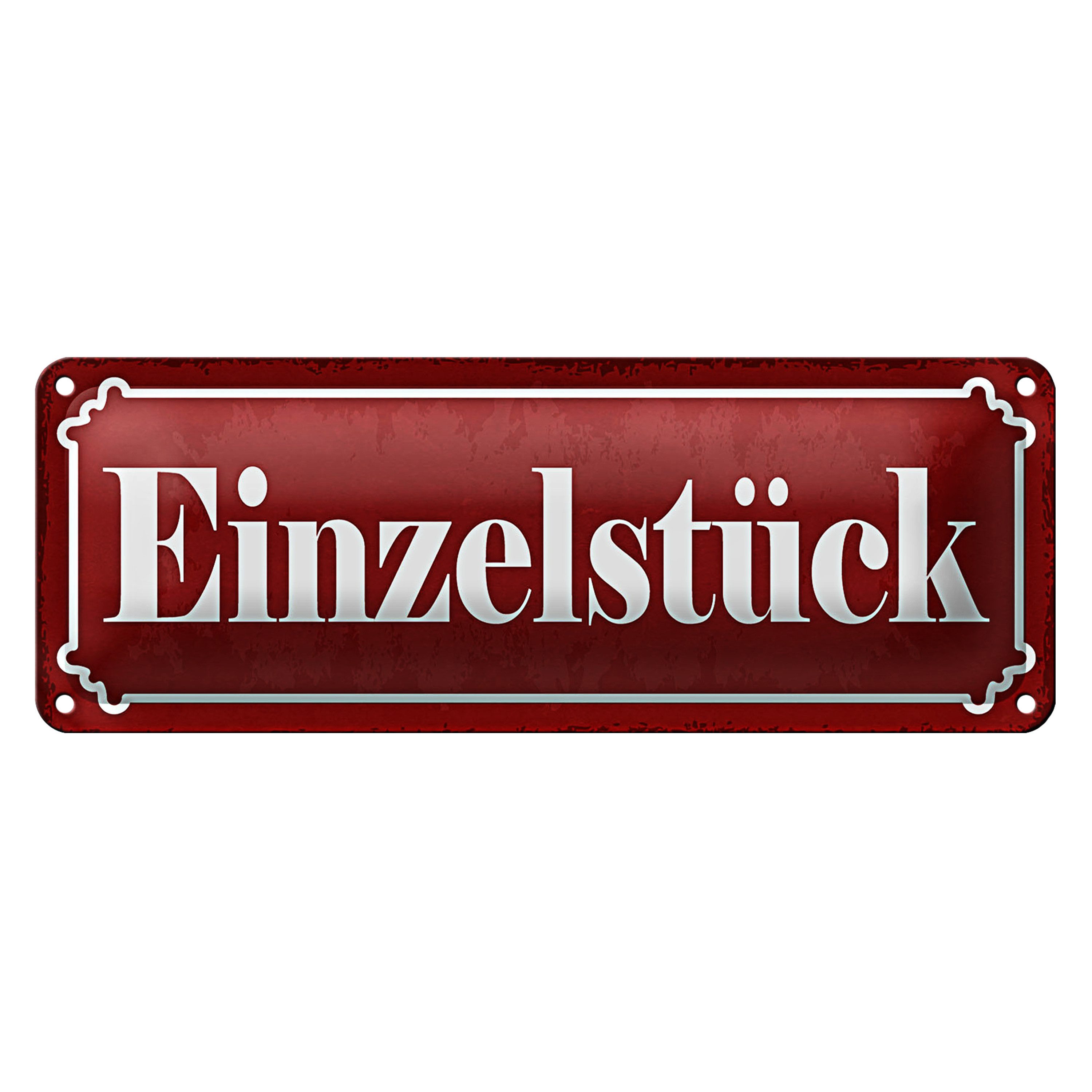 Roomando Metallschild Blechschild Hinweis 27x10cm Einzelstück rotes Schild