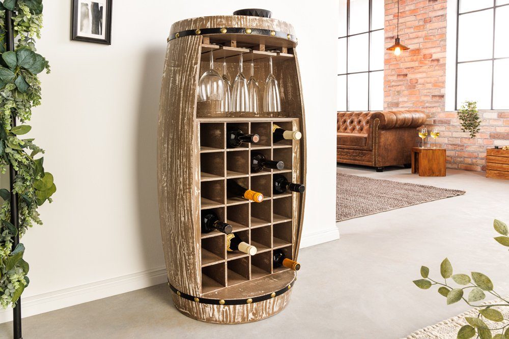riess-ambiente Weinregal BODEGA 100cm natur, Weinfass-Optik