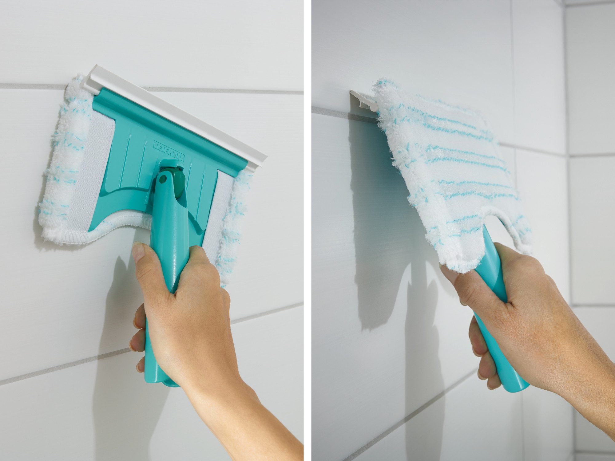 Leifheit Duschabzieher Badwischer Bath Cleaner, (2-St), 360° Drehgelenk, Wischbreite 20 cm, Microfaser Bezug
