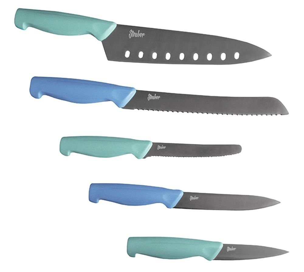Steuber Messer-Set (Set, 5-tlg), Titanium-beschichtet, ergonomischer Griff