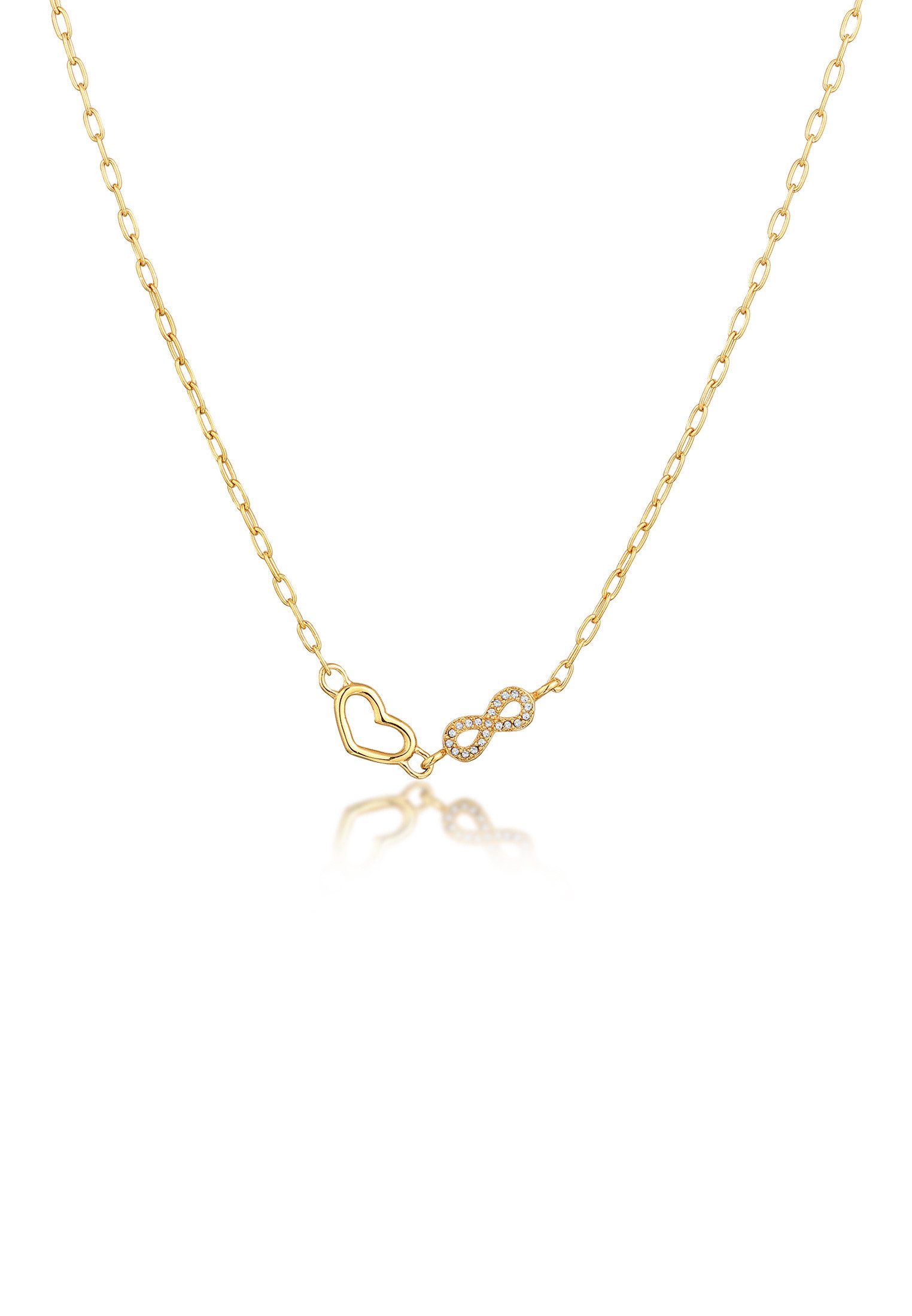 Elli Kette mit Anhänger Herz Infinity Weiß 925 Sterling Silber, mit Kristallen von Swarovski®