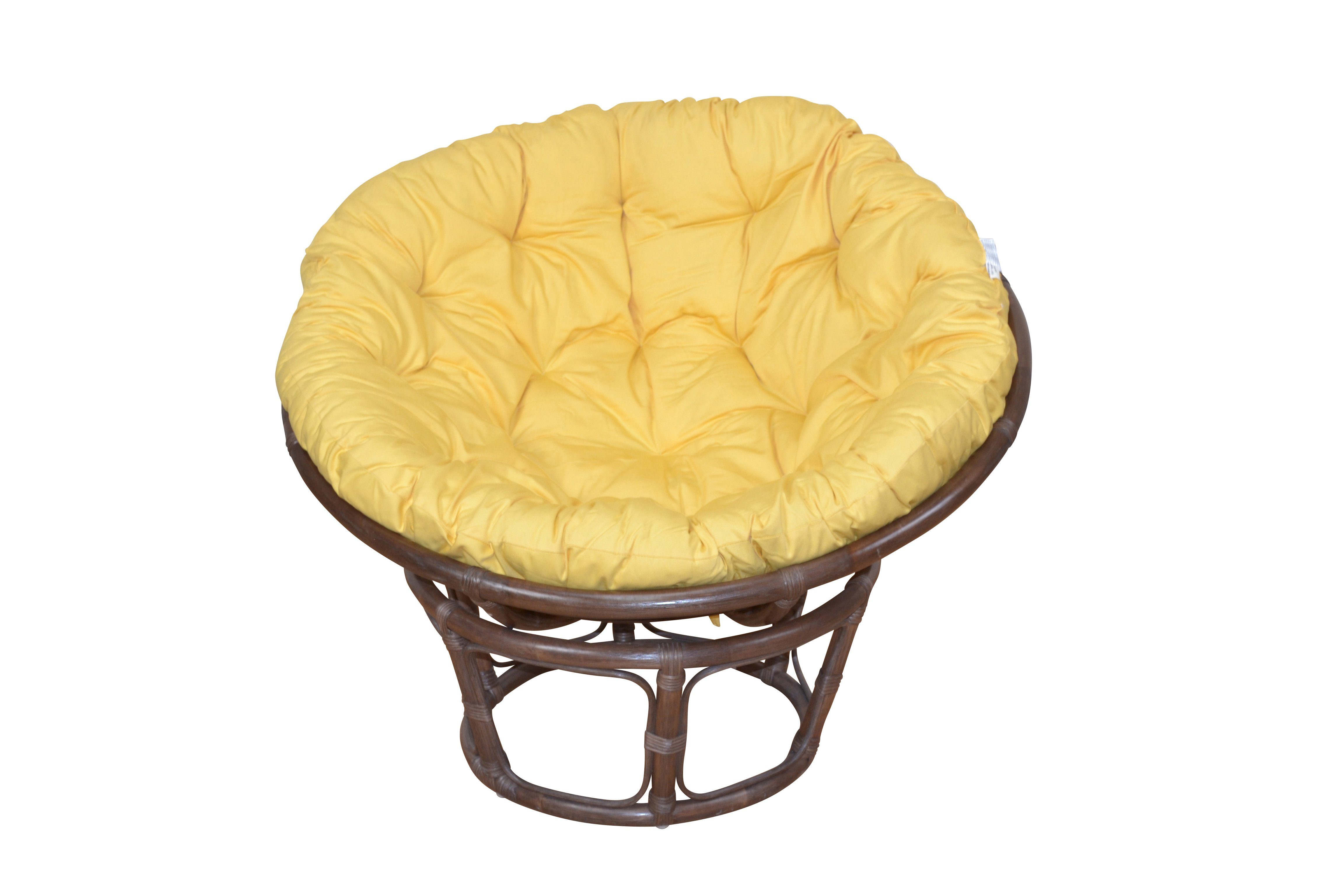 Kissenauflage, (Sessel Relaxsessel mit gelb Relaxsessel Sonja inklusive Kissenauflage), Handgeflochten moebel-direkt-online