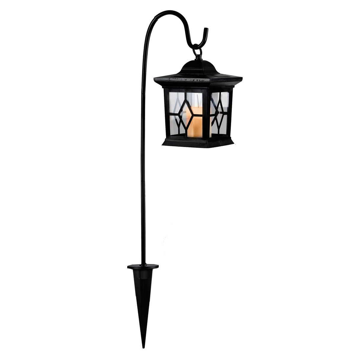 STAR TRADING LED Laterne Solarleuchte mit Kerze 3in1 Gartenleuchte flackernd Lichtsensor 50cm, LED Classic, warmweiß (2100K bis 3000K)