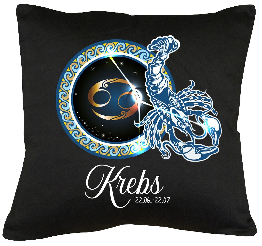 TShirt-People Dekokissen Sternzeichen Krebs Kissen mit Füllung 40x40cm