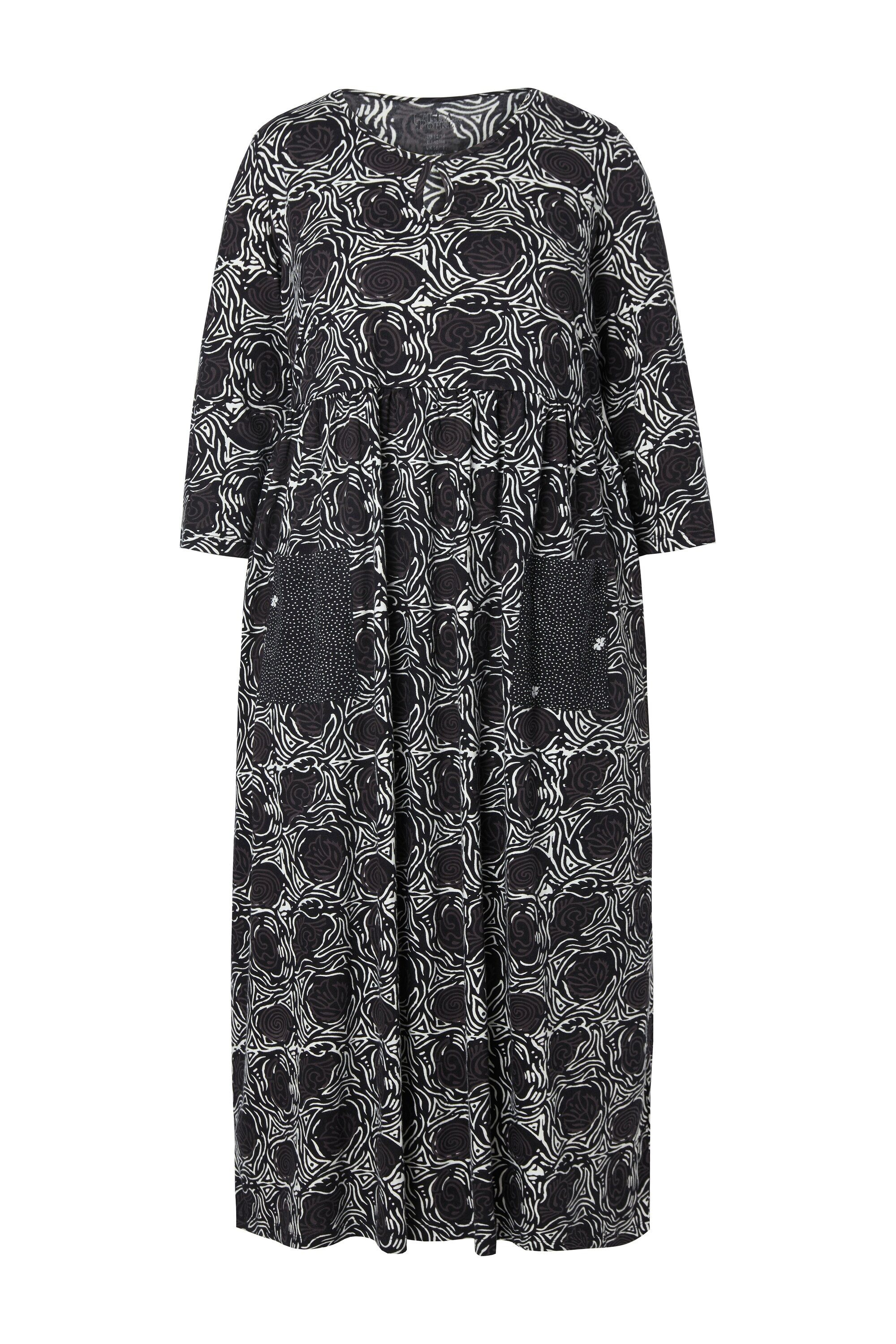 Ulla Popken Maxikleid Jerseykleid A-Linie Blumendruck günstig online kaufen