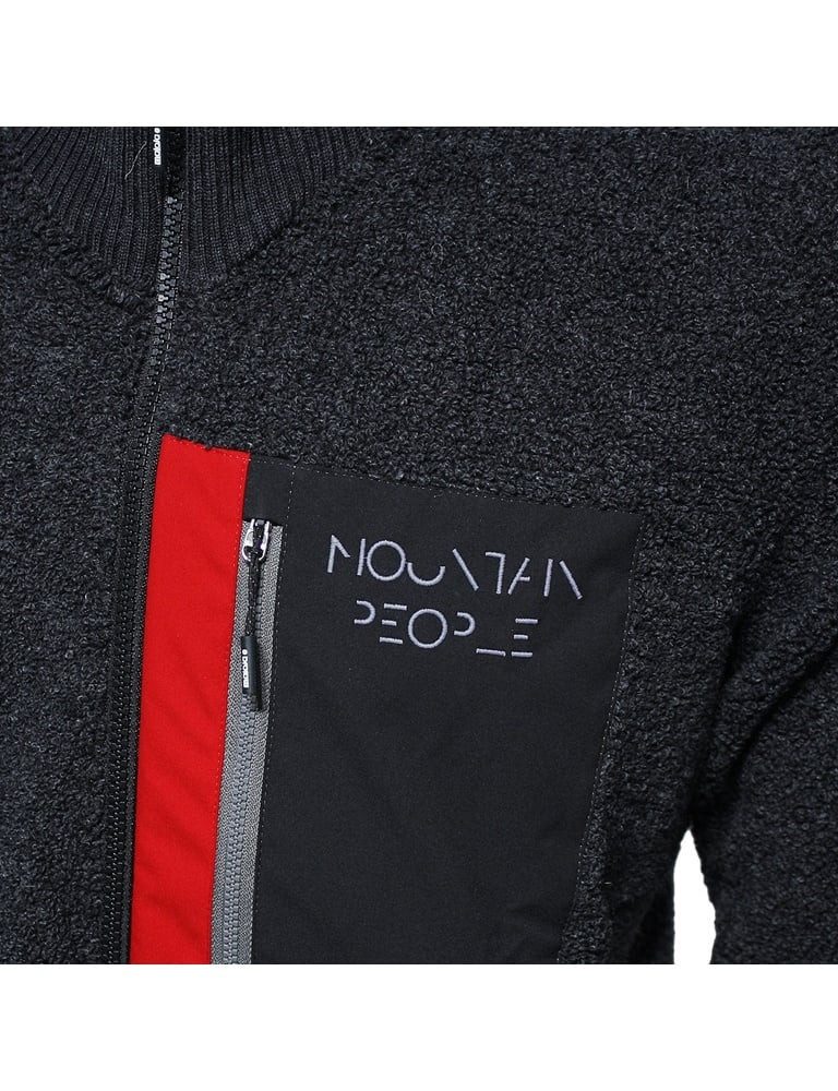 Maloja Fleecejacke SilberahornM (Stehkragen, Brusttasche) schwarz/grau Herren