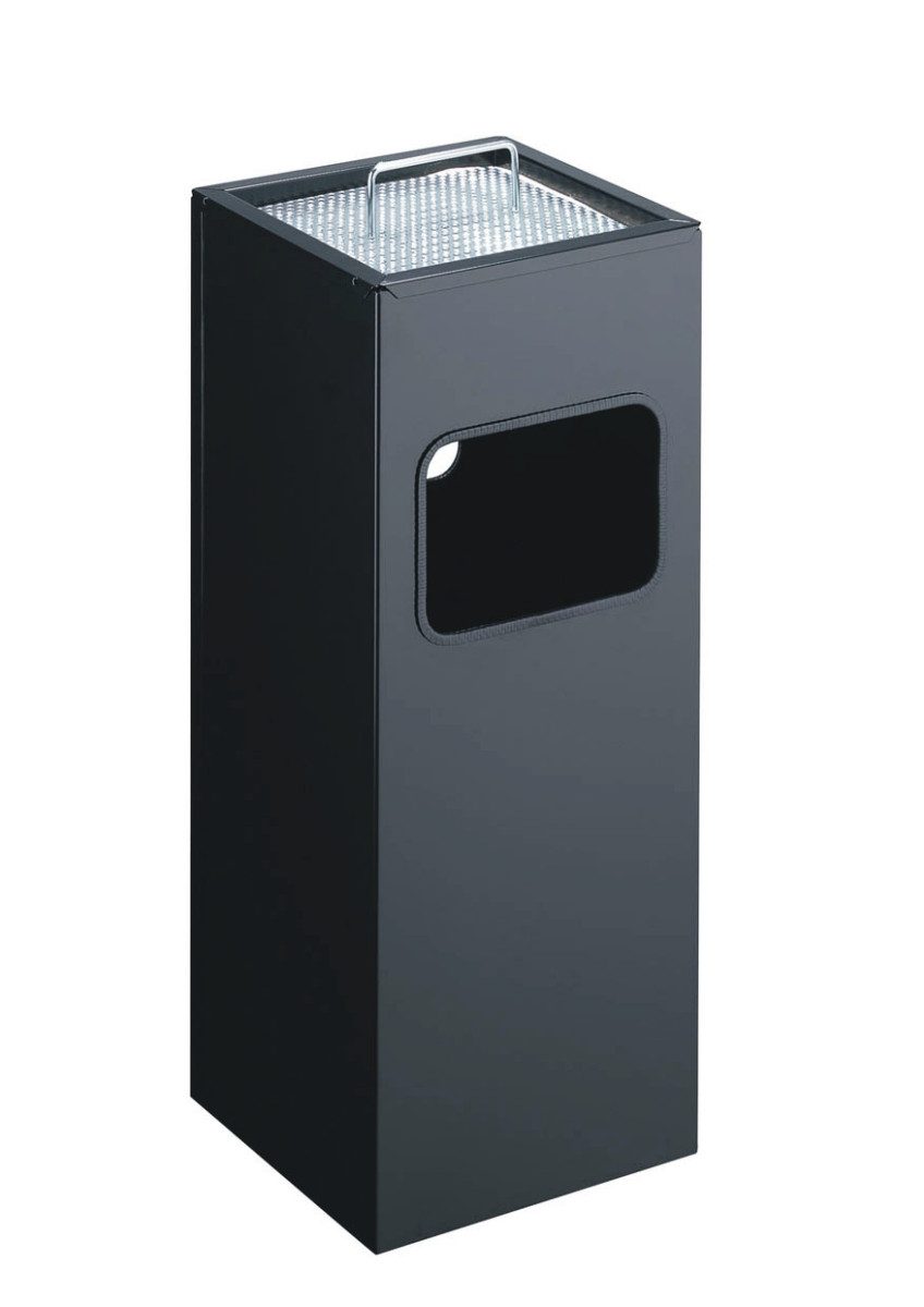 DURABLE Papierkorb Papierkorb Metall mit Ascher eckig 17+2l schwarz